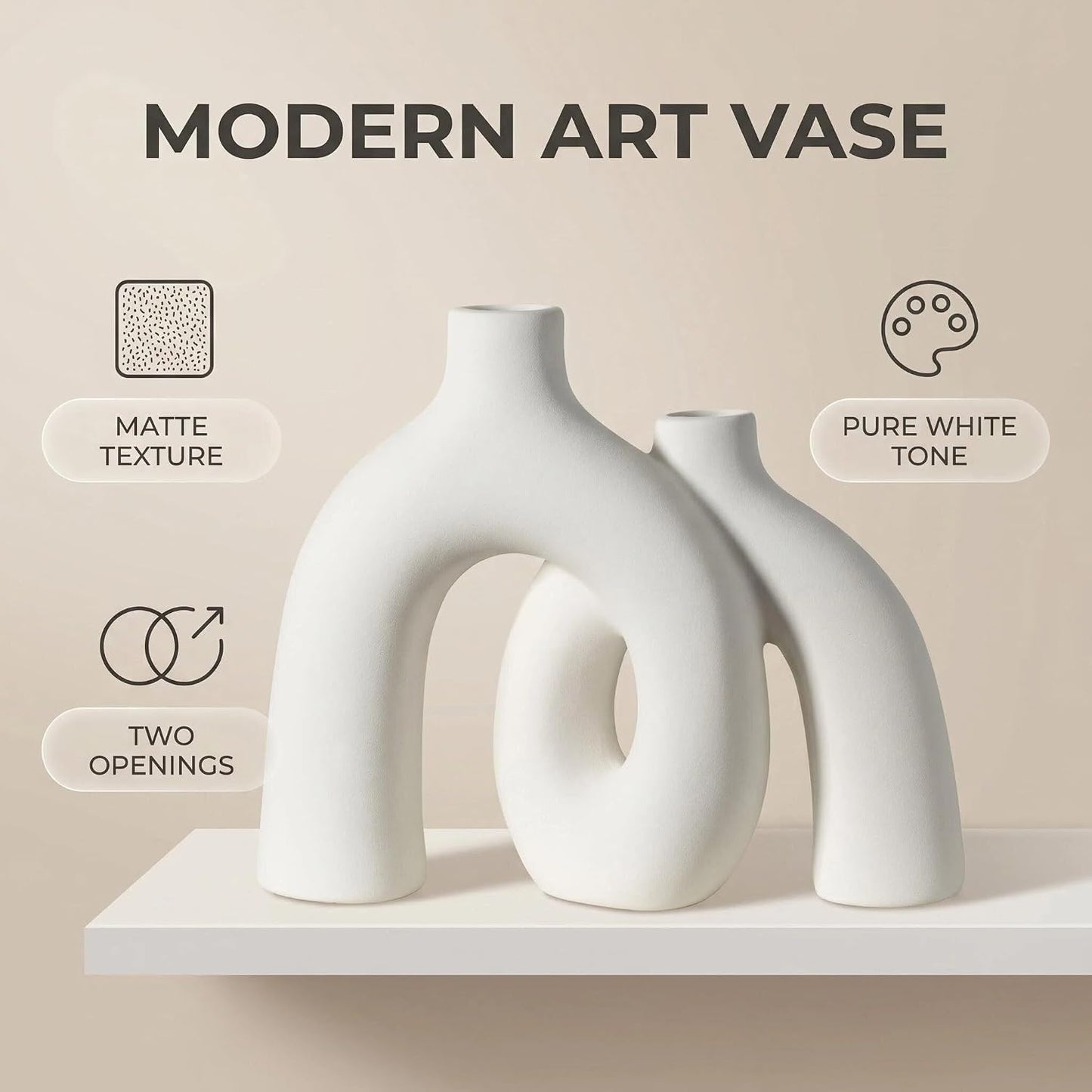 Modern Nordic Boho Vase Set / Ivory