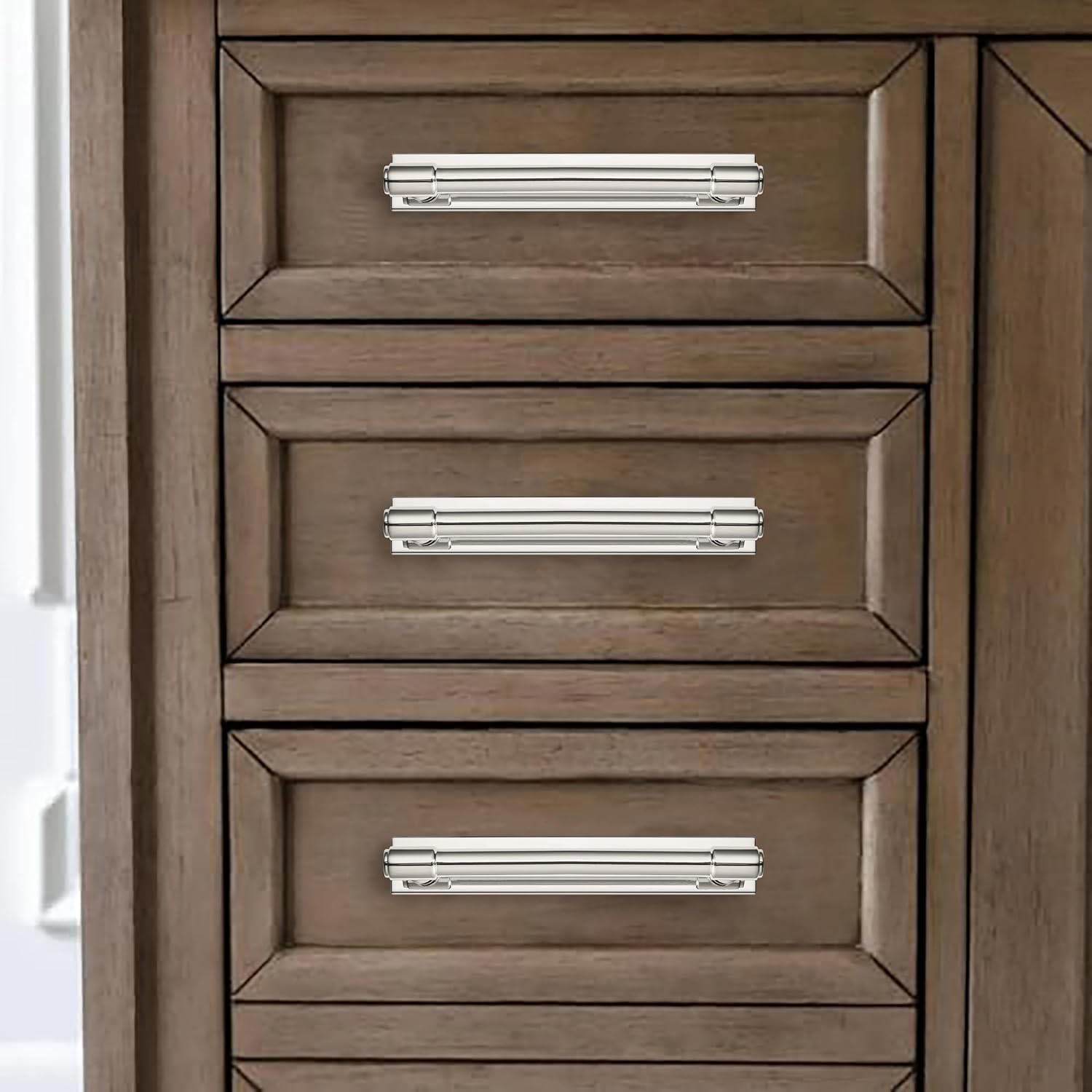 5 Pack 5 inch (128 mm) Center to Center Polished Nickel Cabinet Pull Backplate with Base Plate Zinc Solid Kitchen