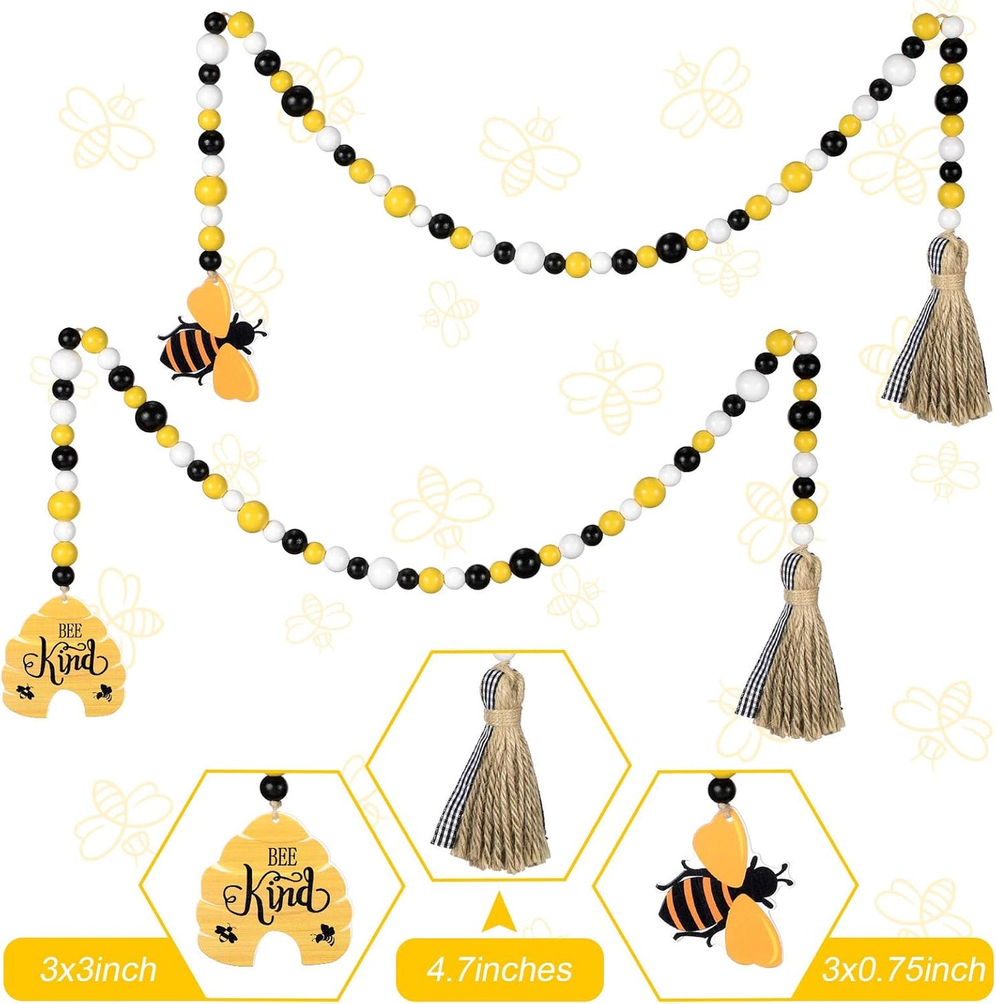 Honey Bee Baby Shower Decoration Bee Garland / Set of 2