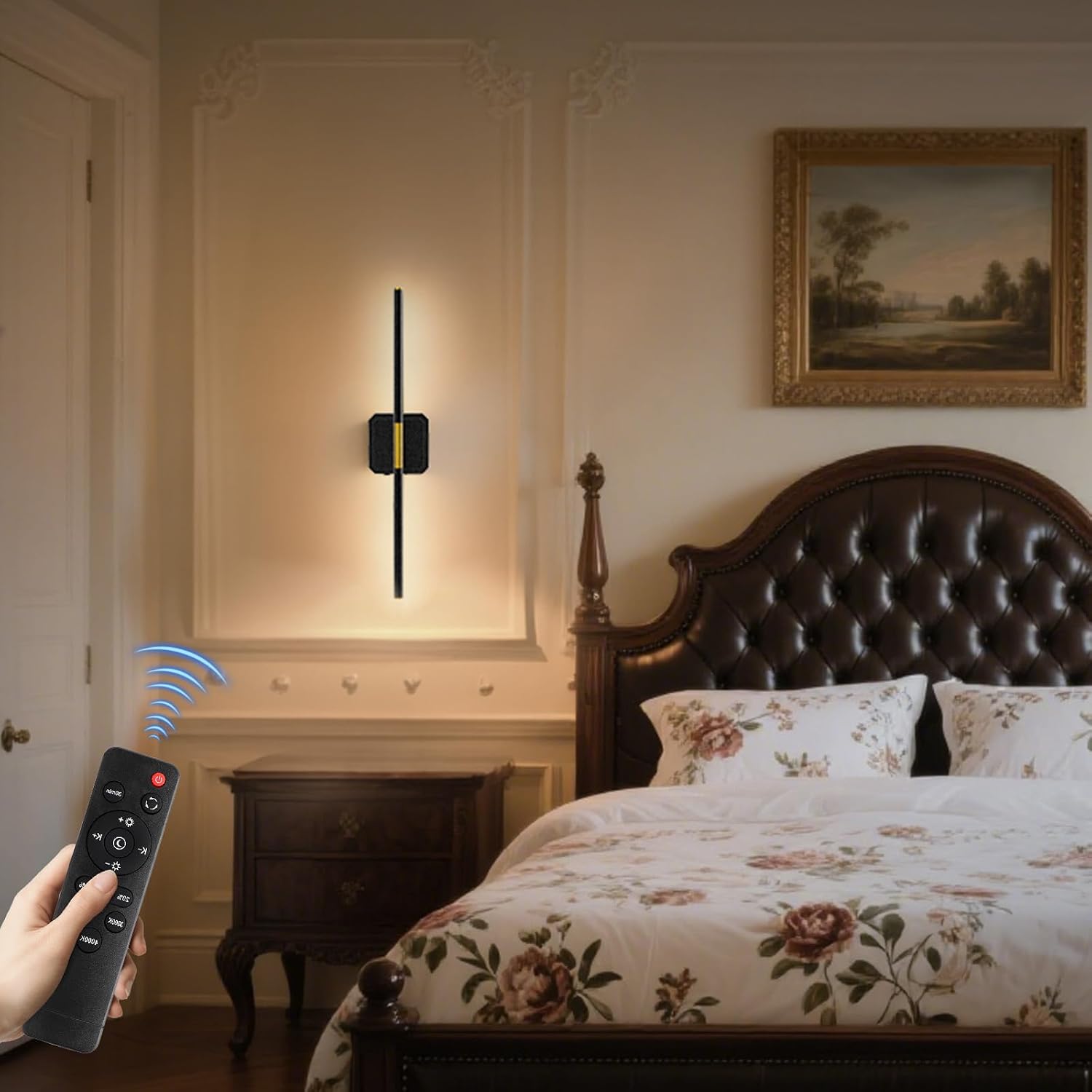 GvvooHome Battery Operated Wall Sconce Detachable 360°Rotate, Wireless Wall Lamp 3000-6500K Dimmable, 10000mAh