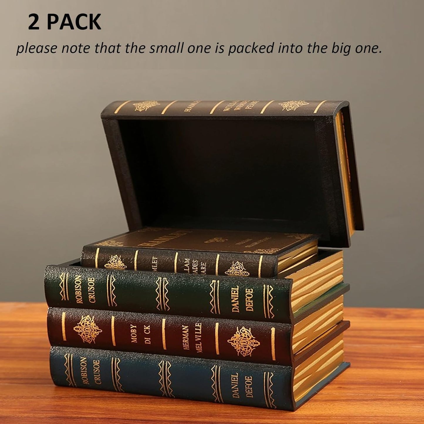Invisible Faux Books Fake Book Decorations for DIY / Set of 2