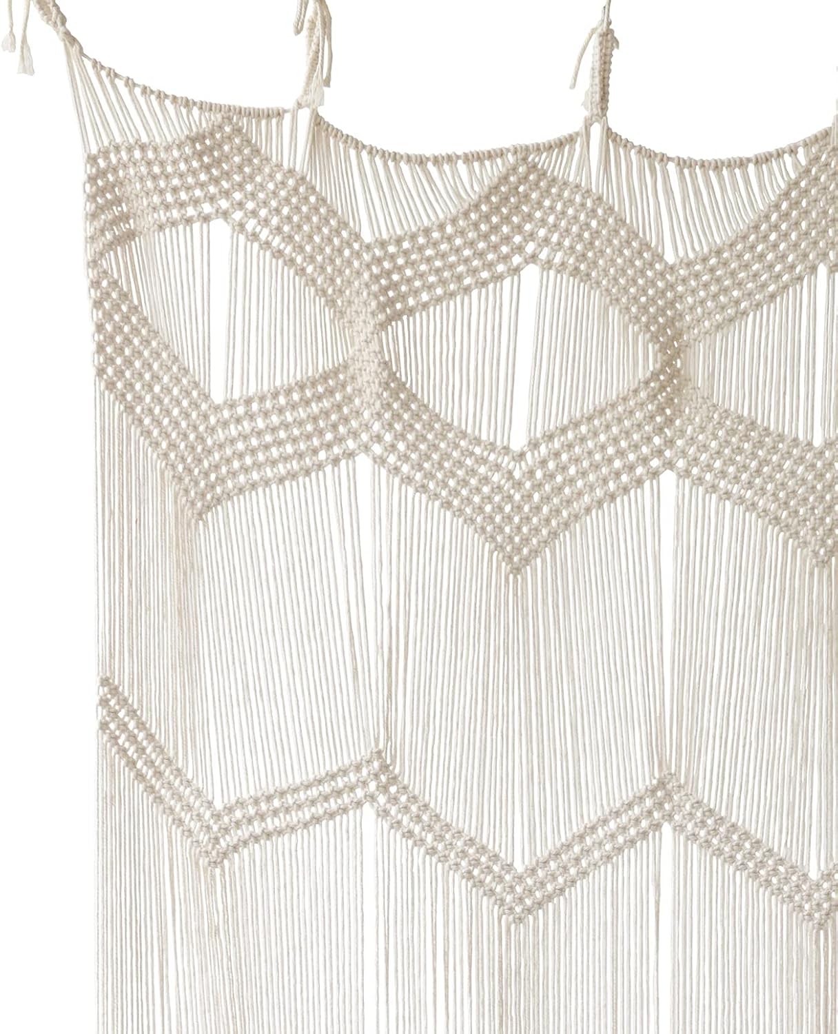 Macrame Curtain Window Macrame Room Divider Doorway Curtain Boho Macrame Wall Hanging Living / Beige