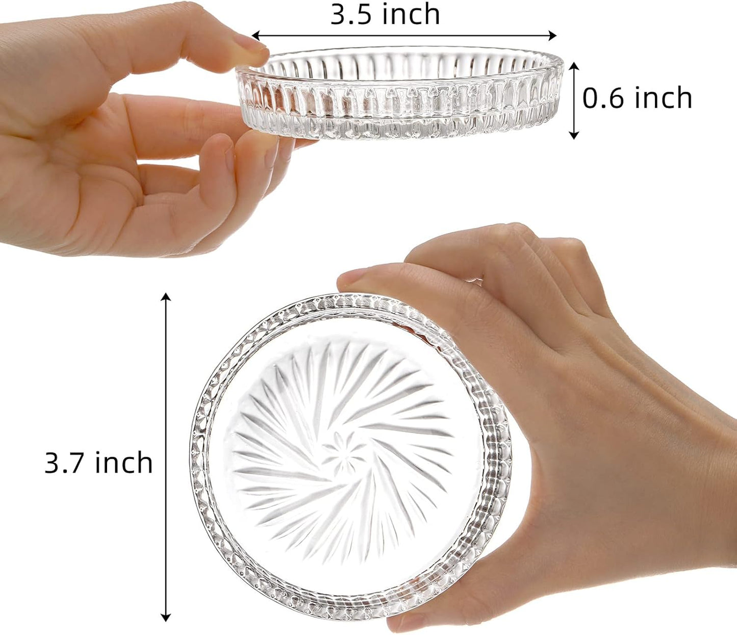 Glass Round Cup Mat / Clear / Set of 8