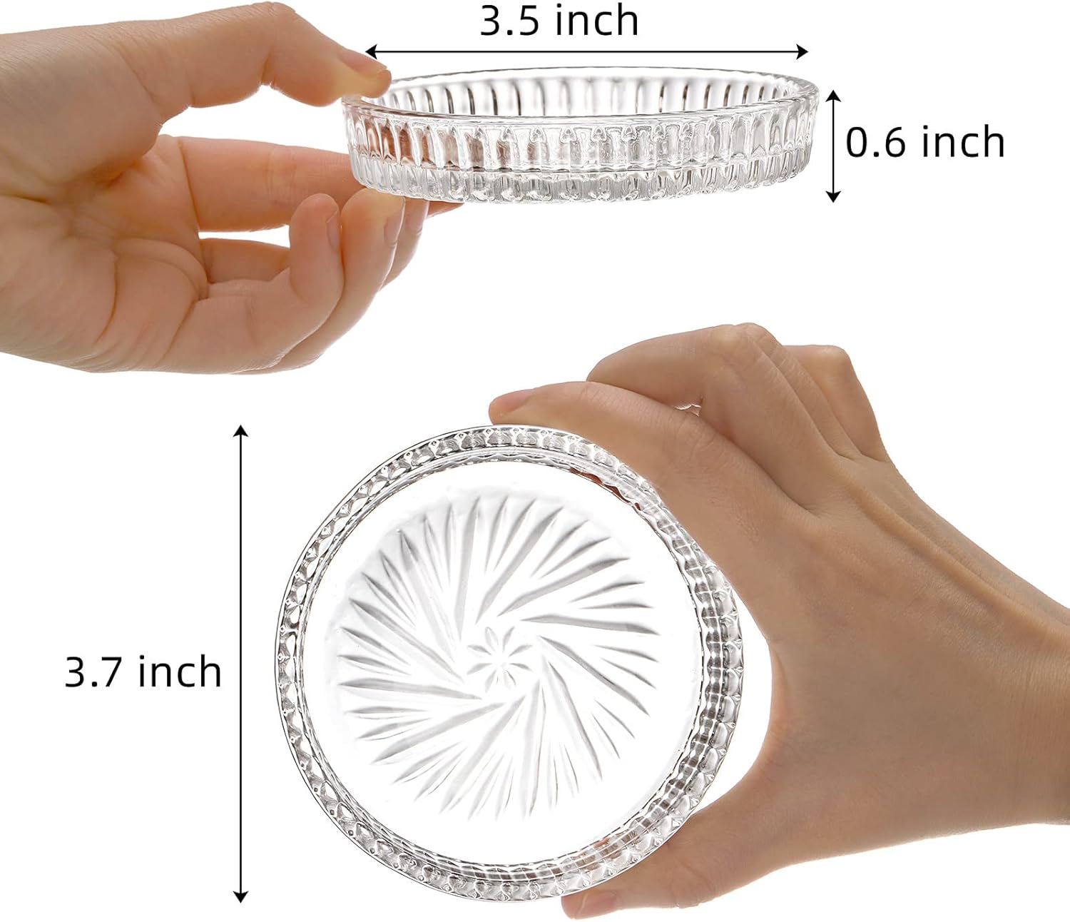 Glass Round Cup Mat / Clear / Set of 8