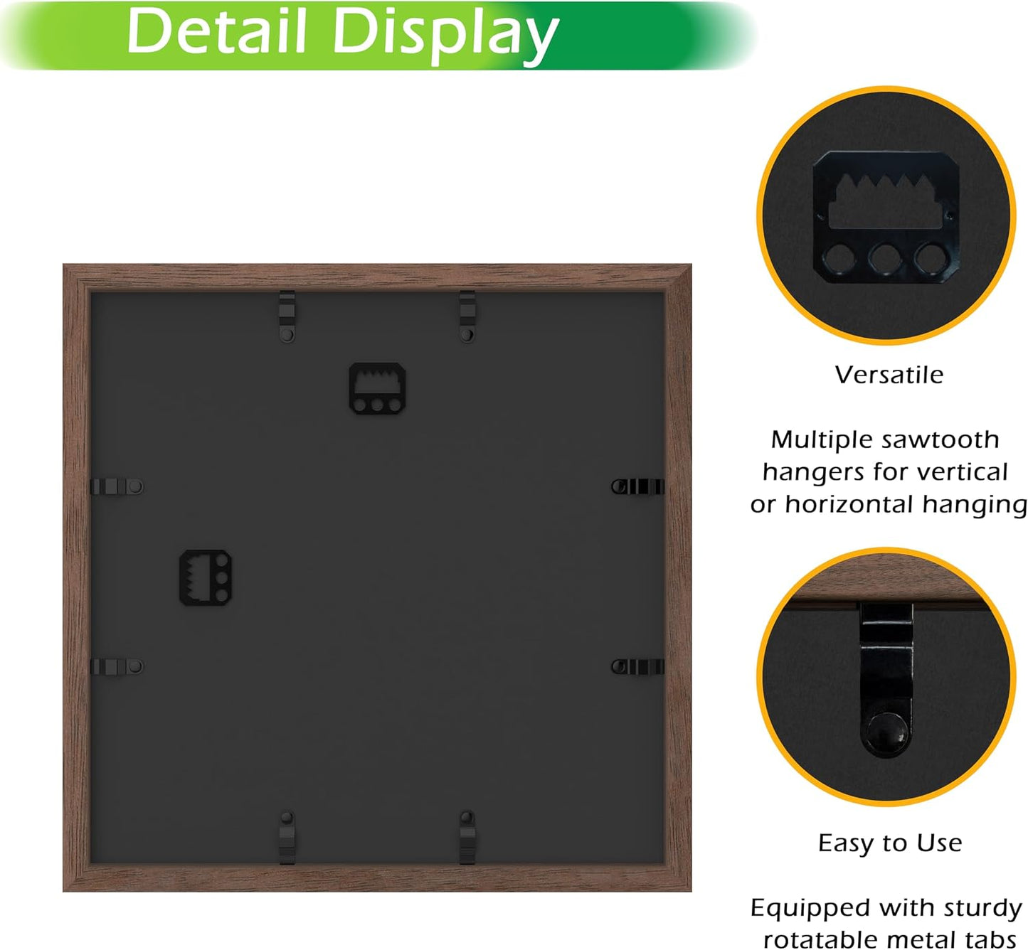 FrameWorks 11” x 11” Dark Oak Wooden Shadow Box Frame – Display Case with Soft Felt Back, Memory Box with Tempered