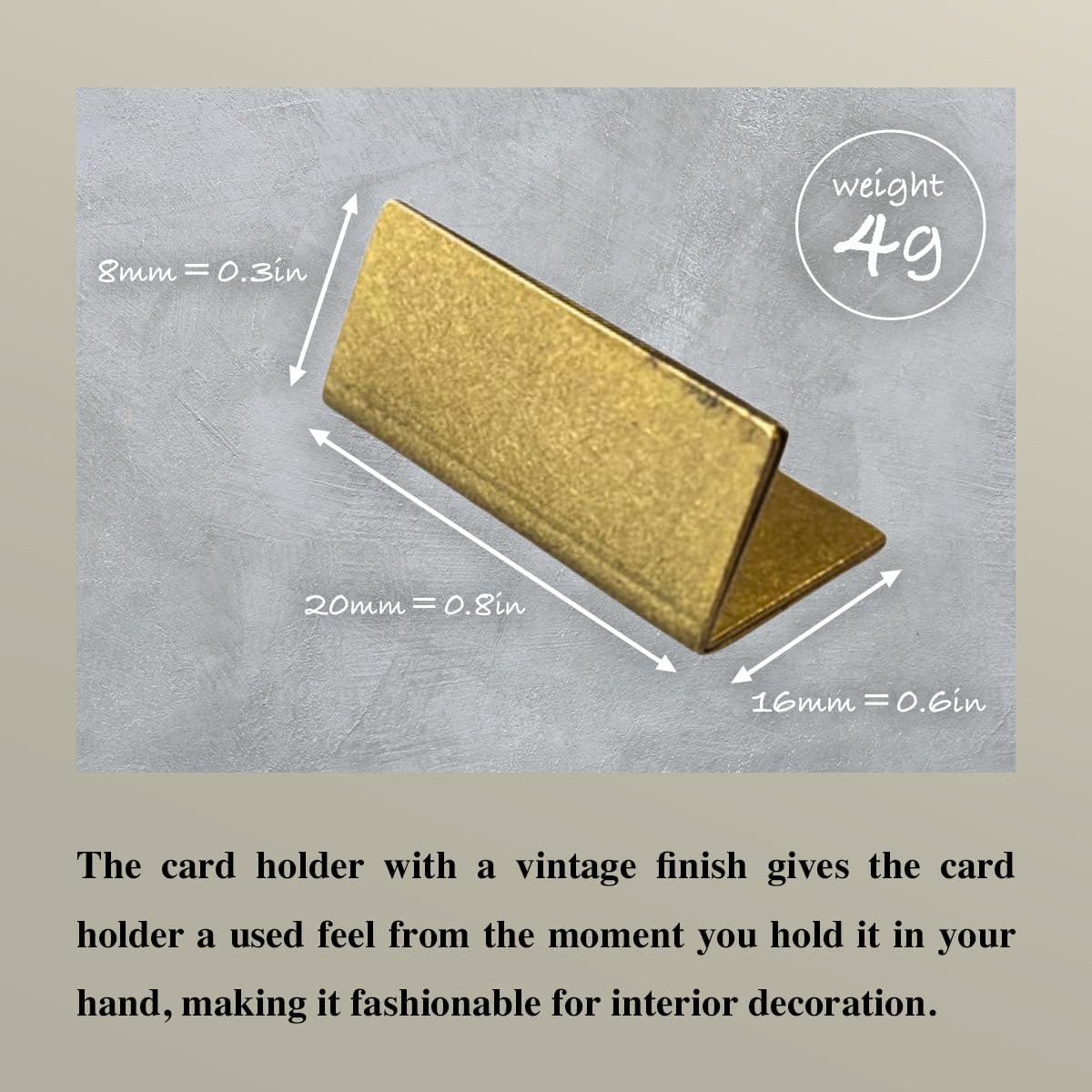 B-Faith Place Card Holders Gold Brass 20Pcs Regular size Vintage Finish Table Card Holder Antique Small Table Card