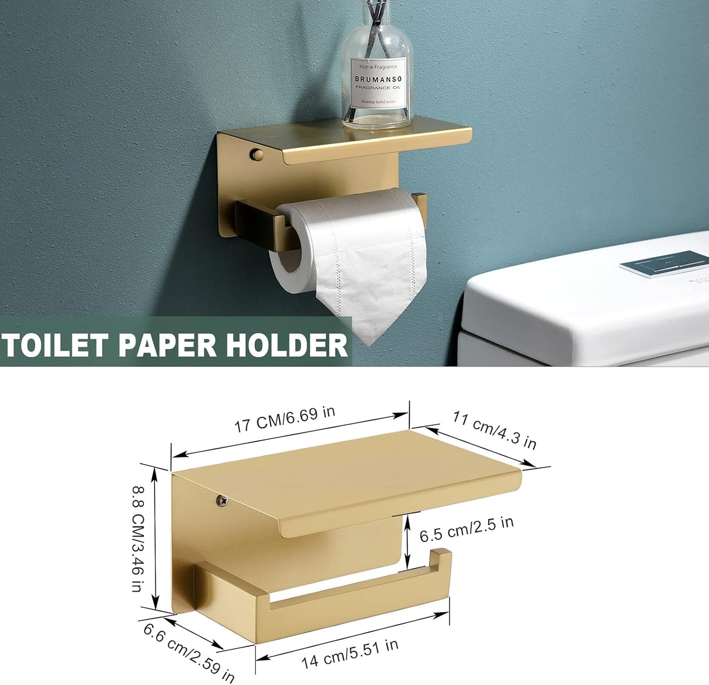 Brushed Gold Bathroom Towel Bar Holder Sets Premium Stainless Steel 4-Piece Bathroom Hardware Set Wall Mounted Bathroom