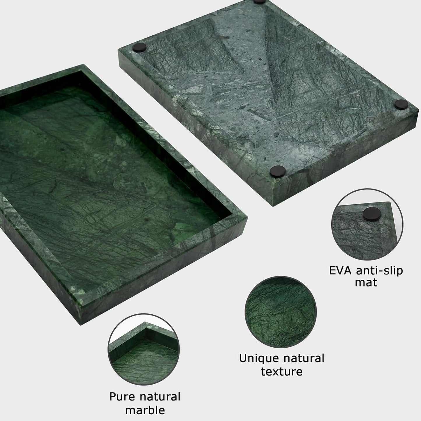 Stone Tray / Marble Tray / Green / 12 x 8