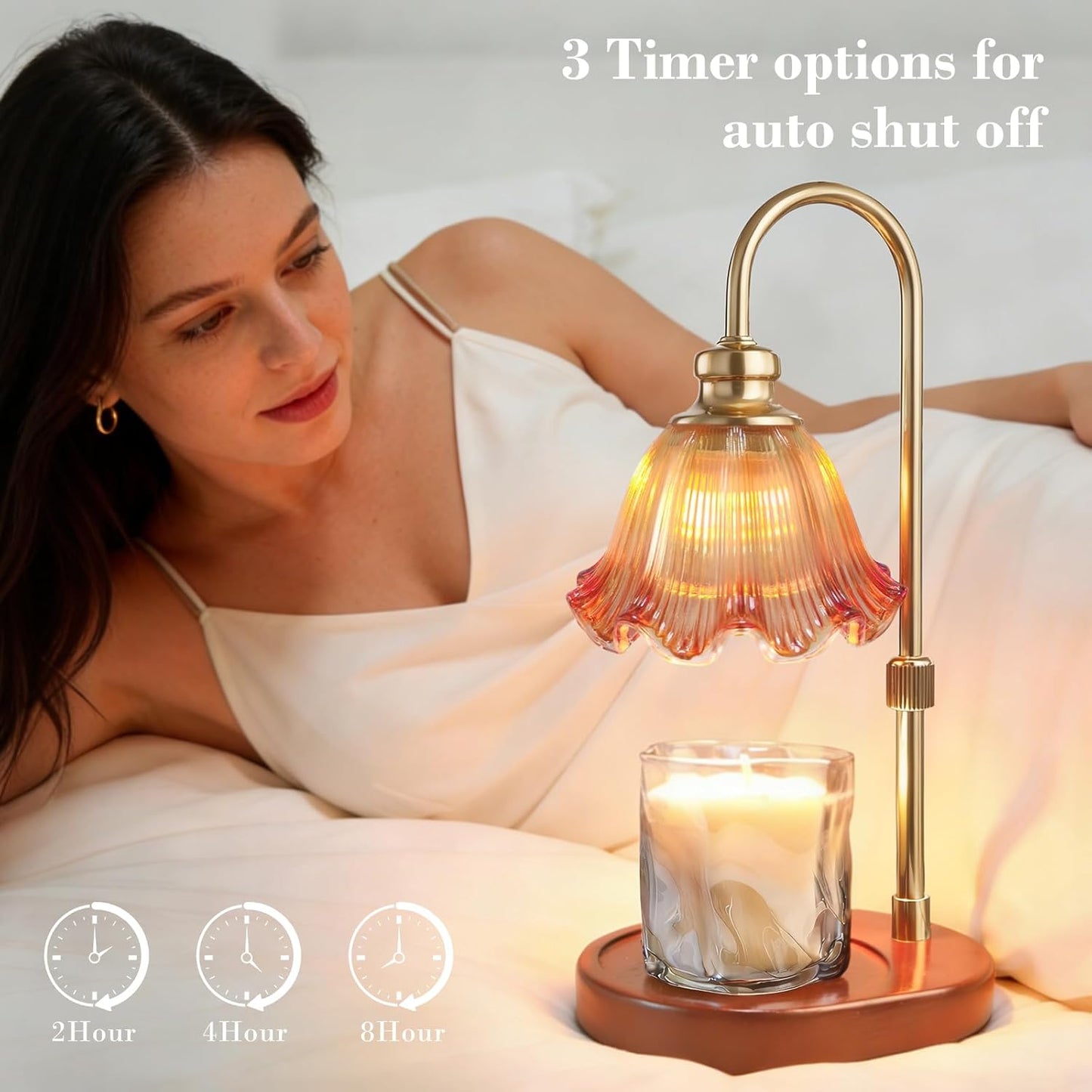 Banbanda Candle Warmer Lamp with Timer Dimmable: Birthday Gifts for Women, Safe Flameless Scent Lamp – Height