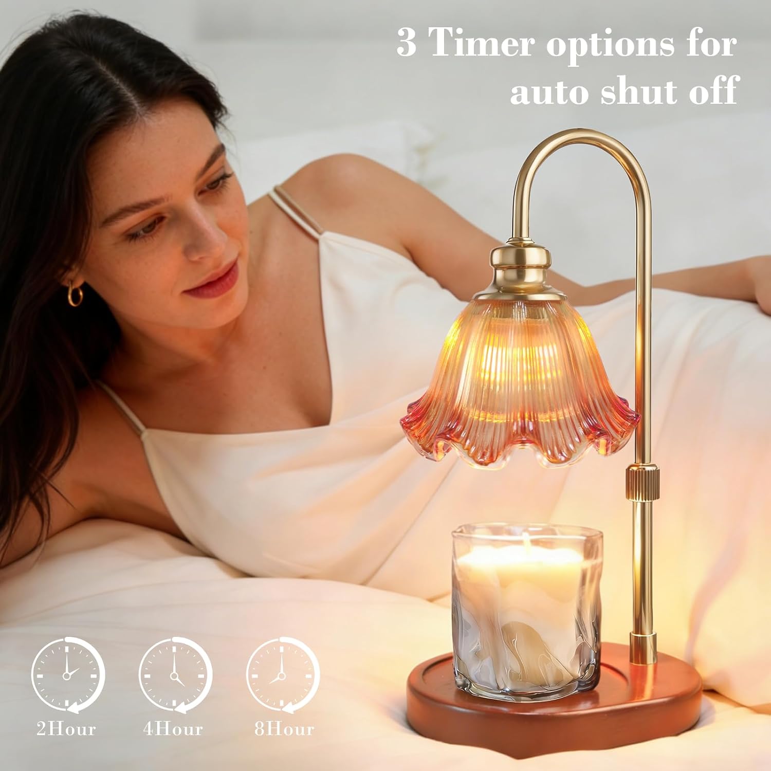 Banbanda Candle Warmer Lamp with Timer Dimmable: Birthday Gifts for Women, Safe Flameless Scent Lamp – Height