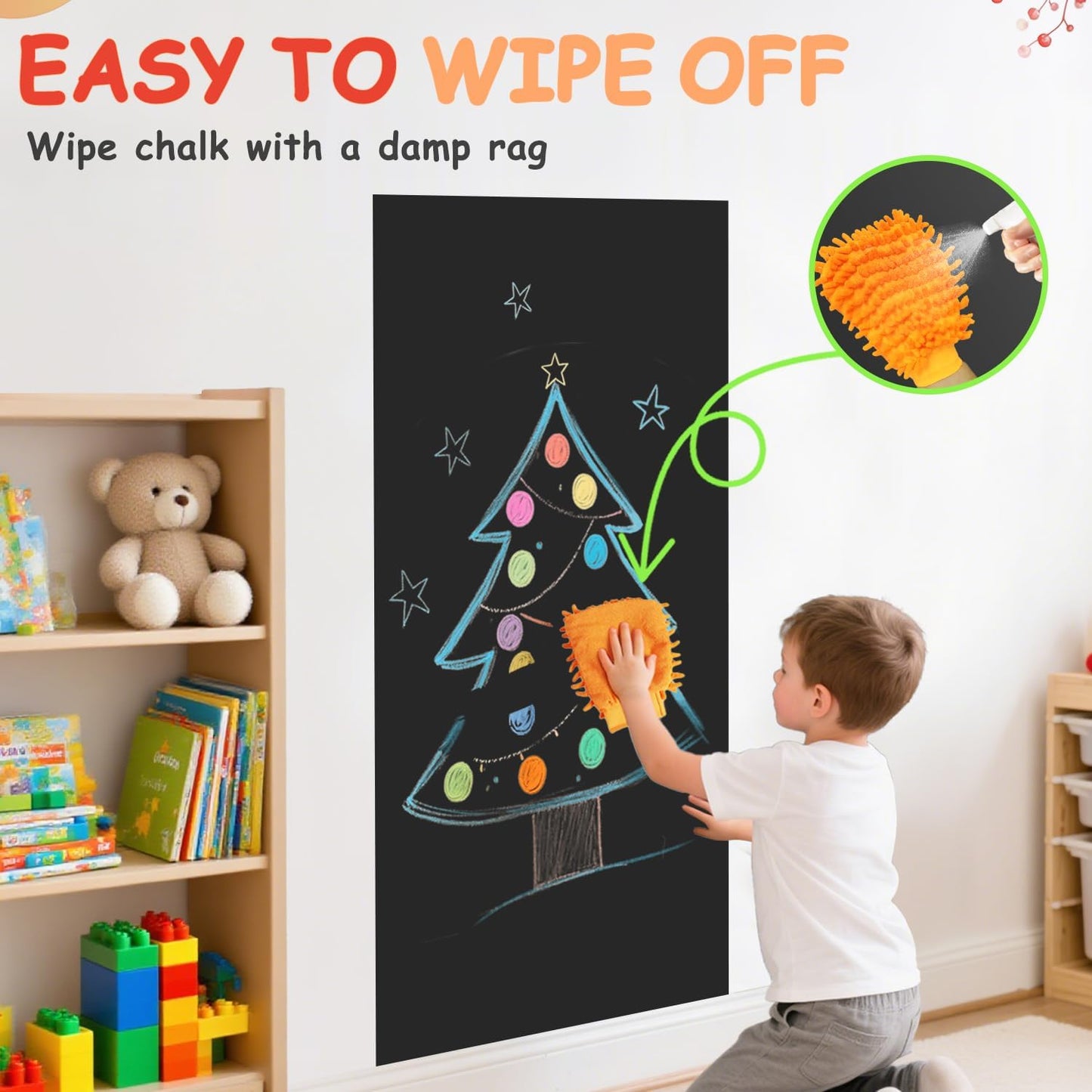 Magnetic Wall Decal Magnetic Wall Decal Chalkboard Magnet / 17.5"W x 47.2"H / Black / 47.2 x 17.5