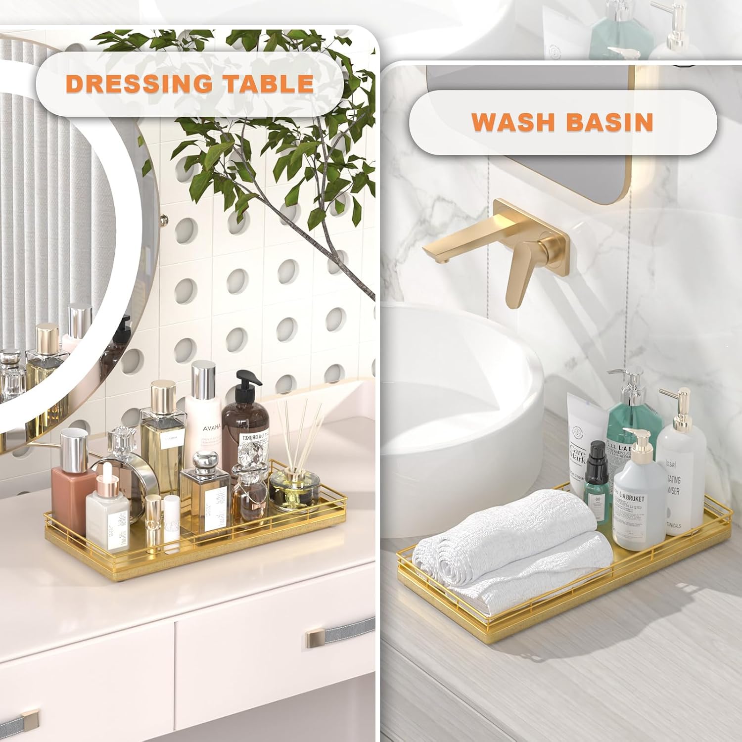 13" Wood Toilet Paper Storage Basket Back of Toilet Basket Organizer / All Golden / 13 x 6.5 x 1.5