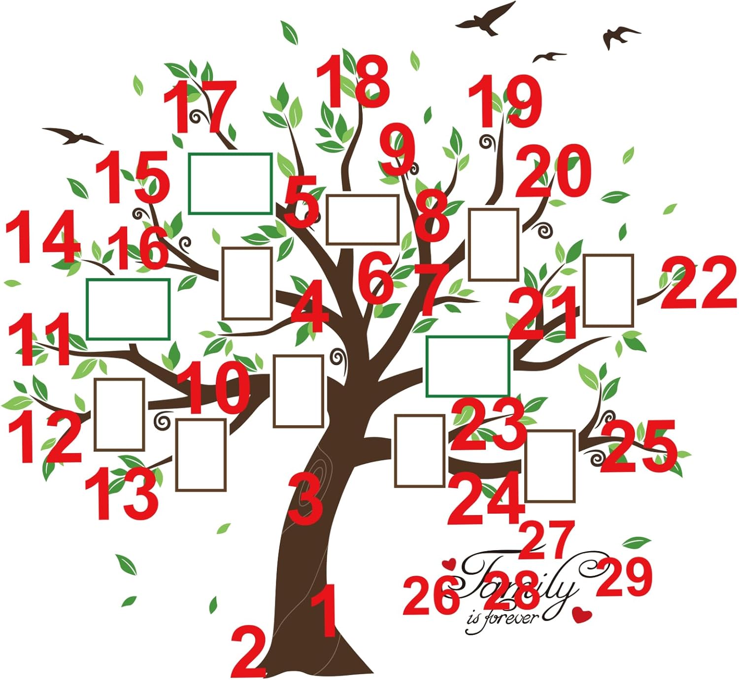 Large Family Tree Wall Decals DIY Photo Frame Tree Wall Stickers Bedroom Living Room Sofa TV