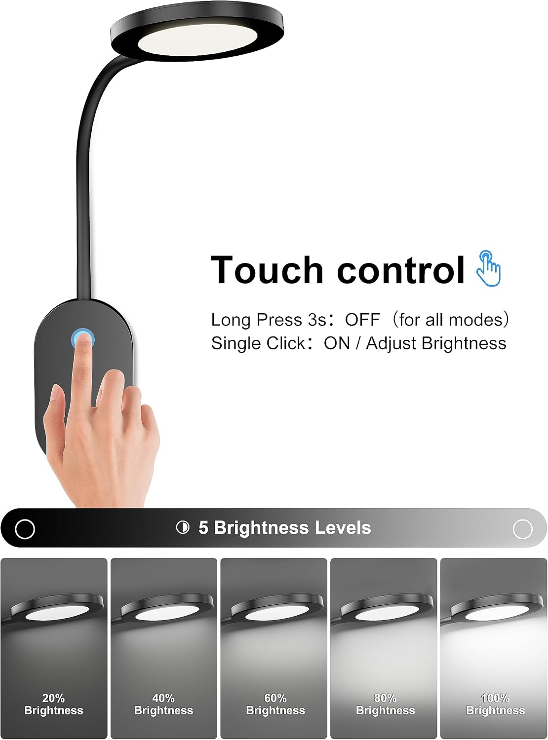 deeloop LED Wall Mounted Reading Light for Bed, Book Light for Wall Bedside Lamp with USB Output, 4 Hour Auto-Off Timer