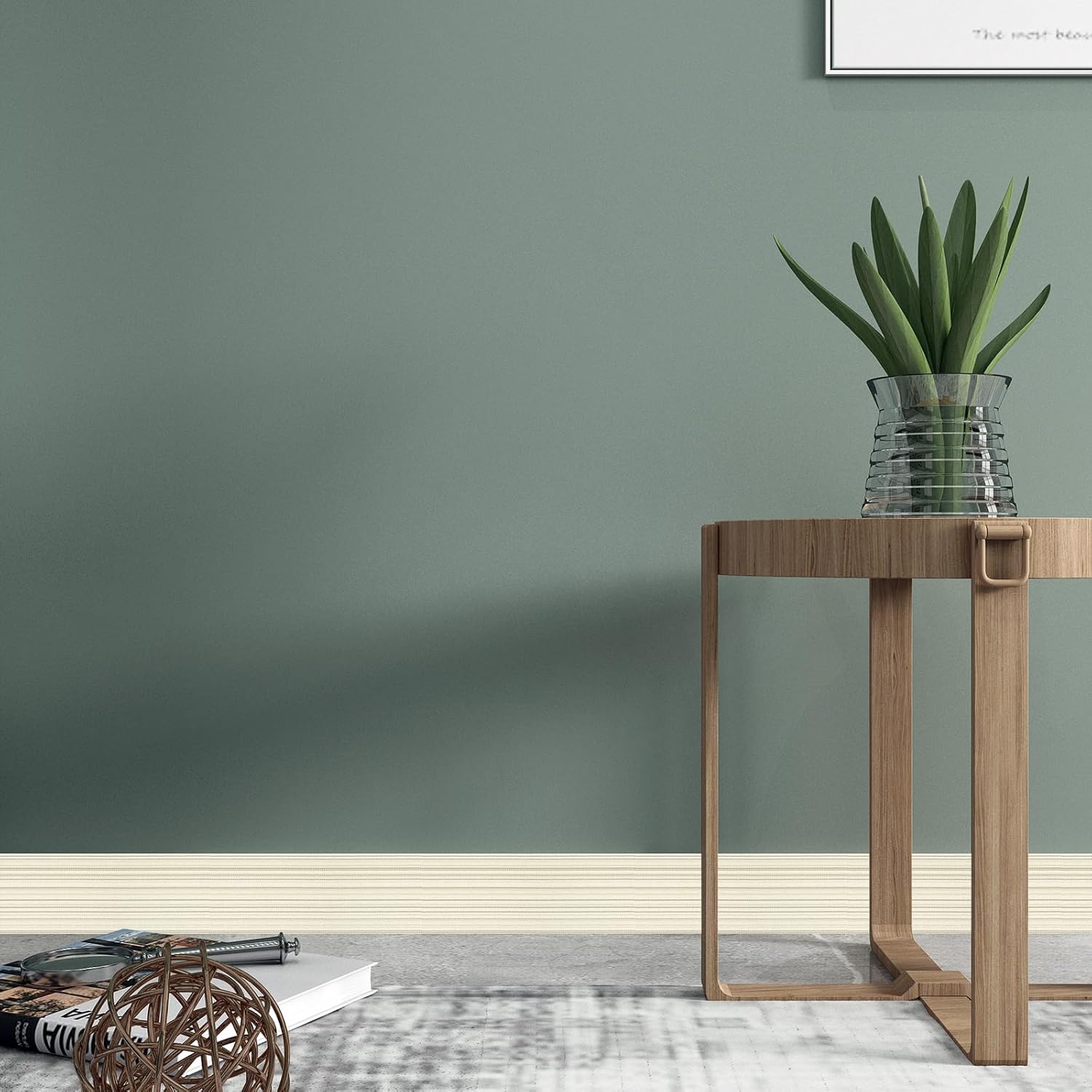 Grasscloth Wallpaper Border Peel and Stick Removable Wall Border Trim Self / 3 x 590 / Beige