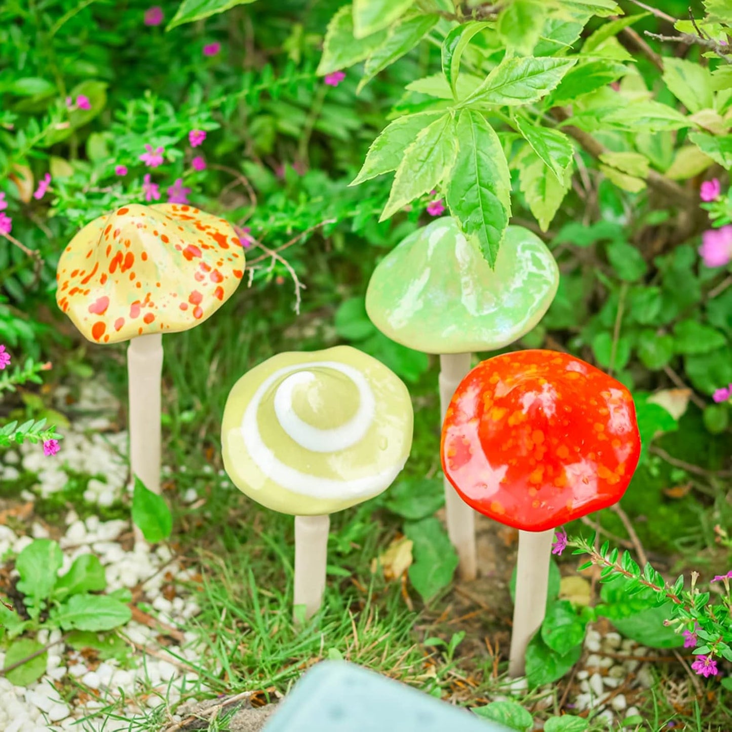 Mushroom Statue Decor / 4 Mushroom / Set of 4