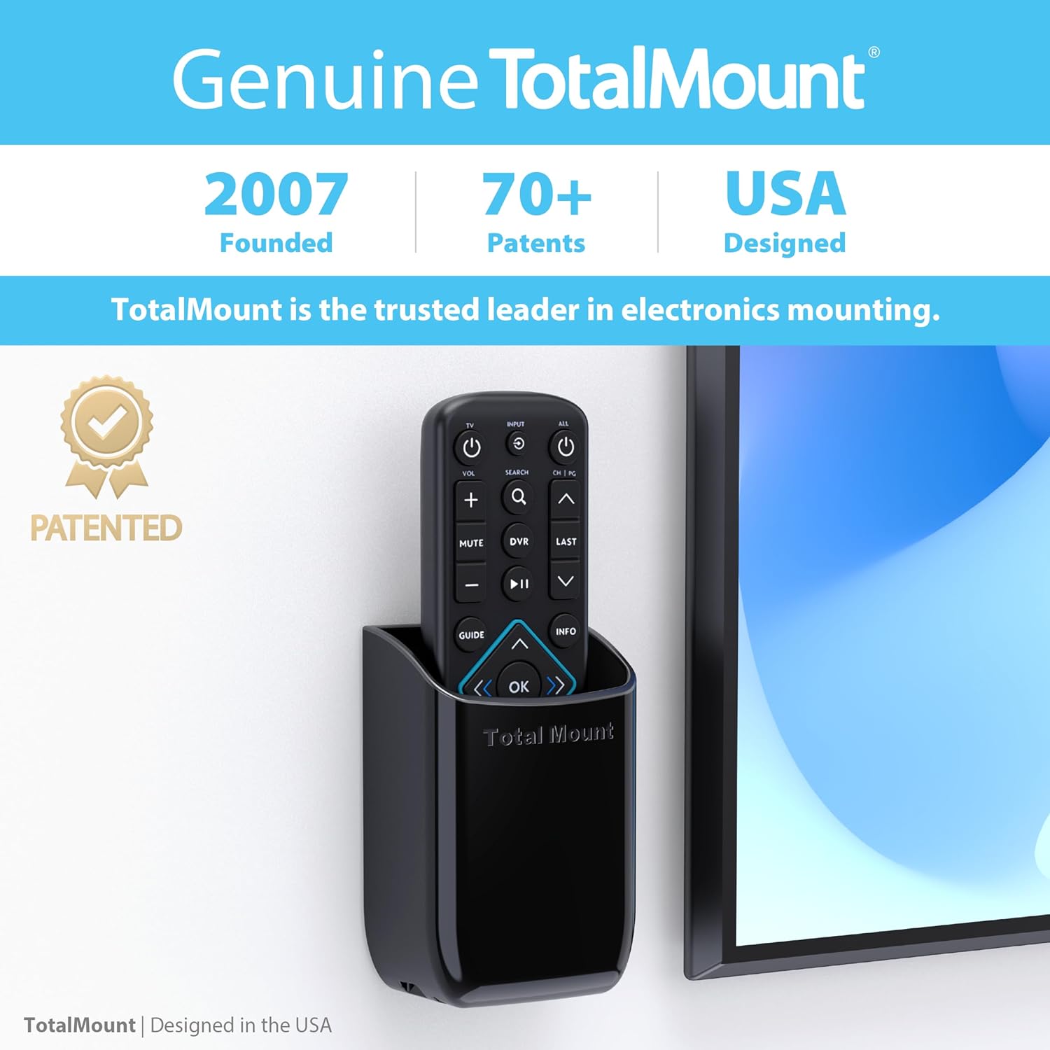 Hole-Free Remote Control Holder / Black