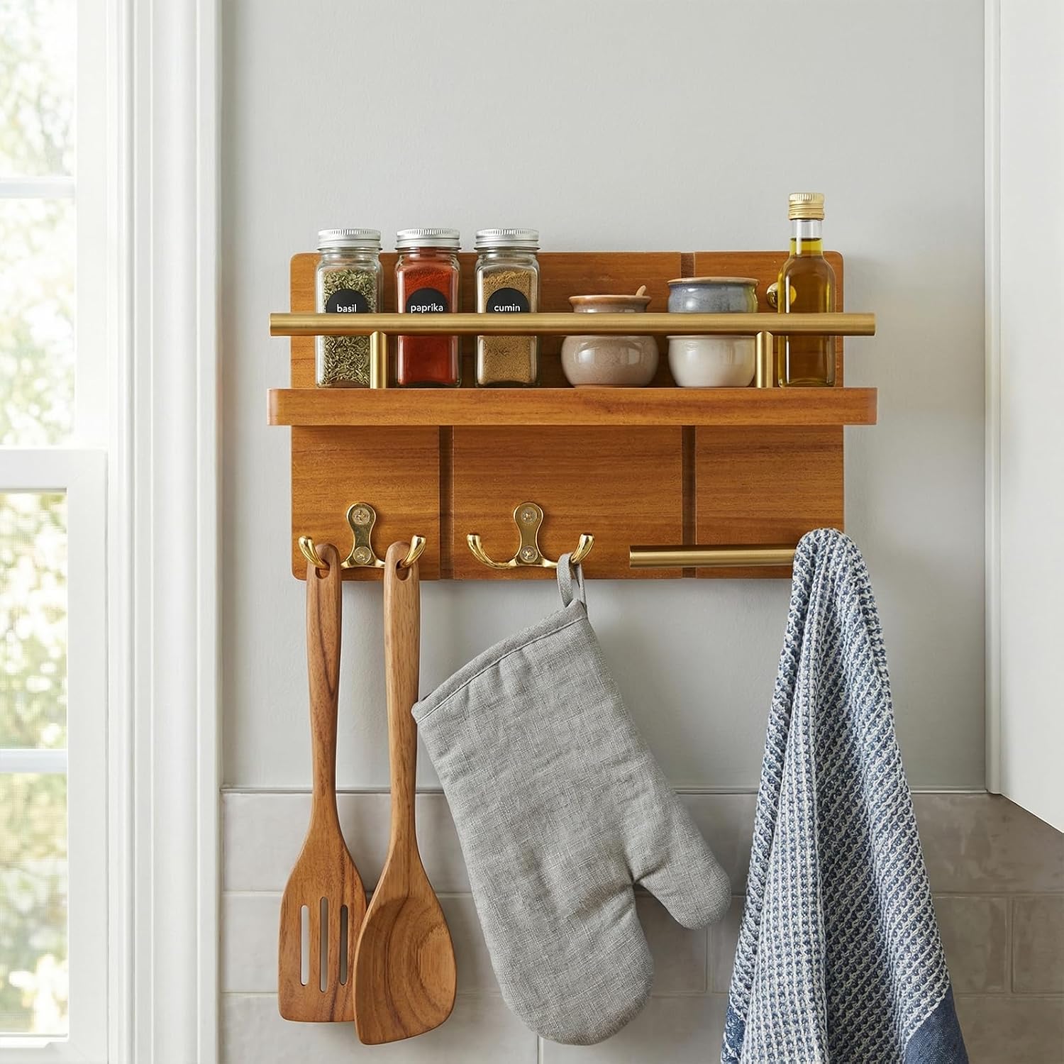 Teak Wood Key Hooks / 9.8 Inch