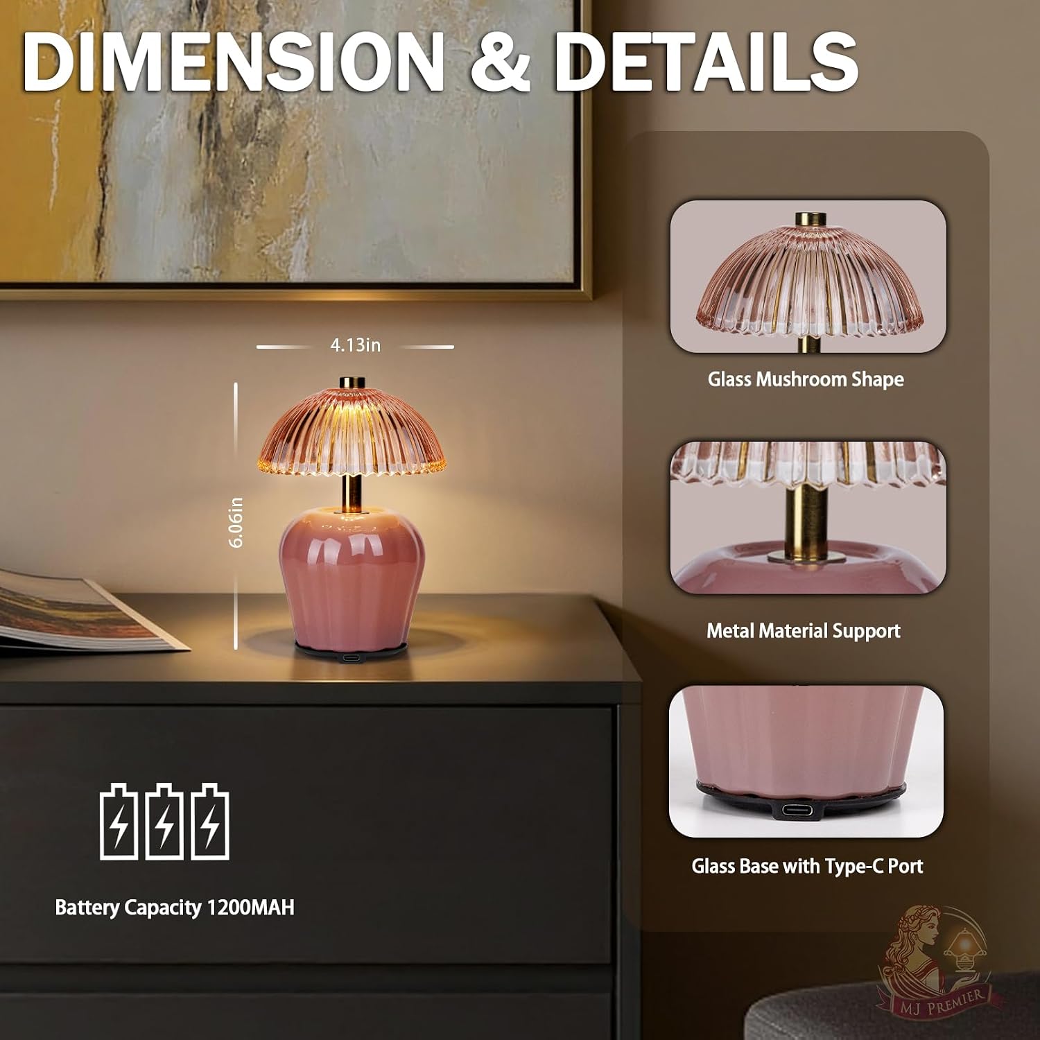 Rechargeable Table Lamp / Pink-2packs