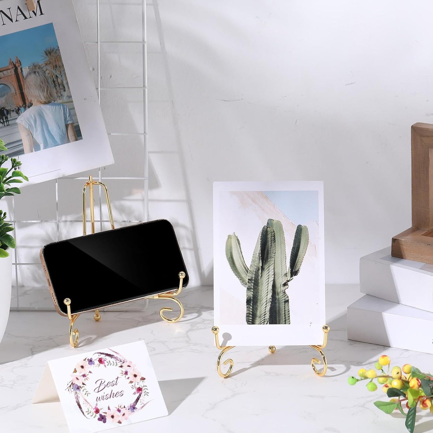Picture Frame / Easel Stands for Photo / 4 Inch / Gold / Set of 10