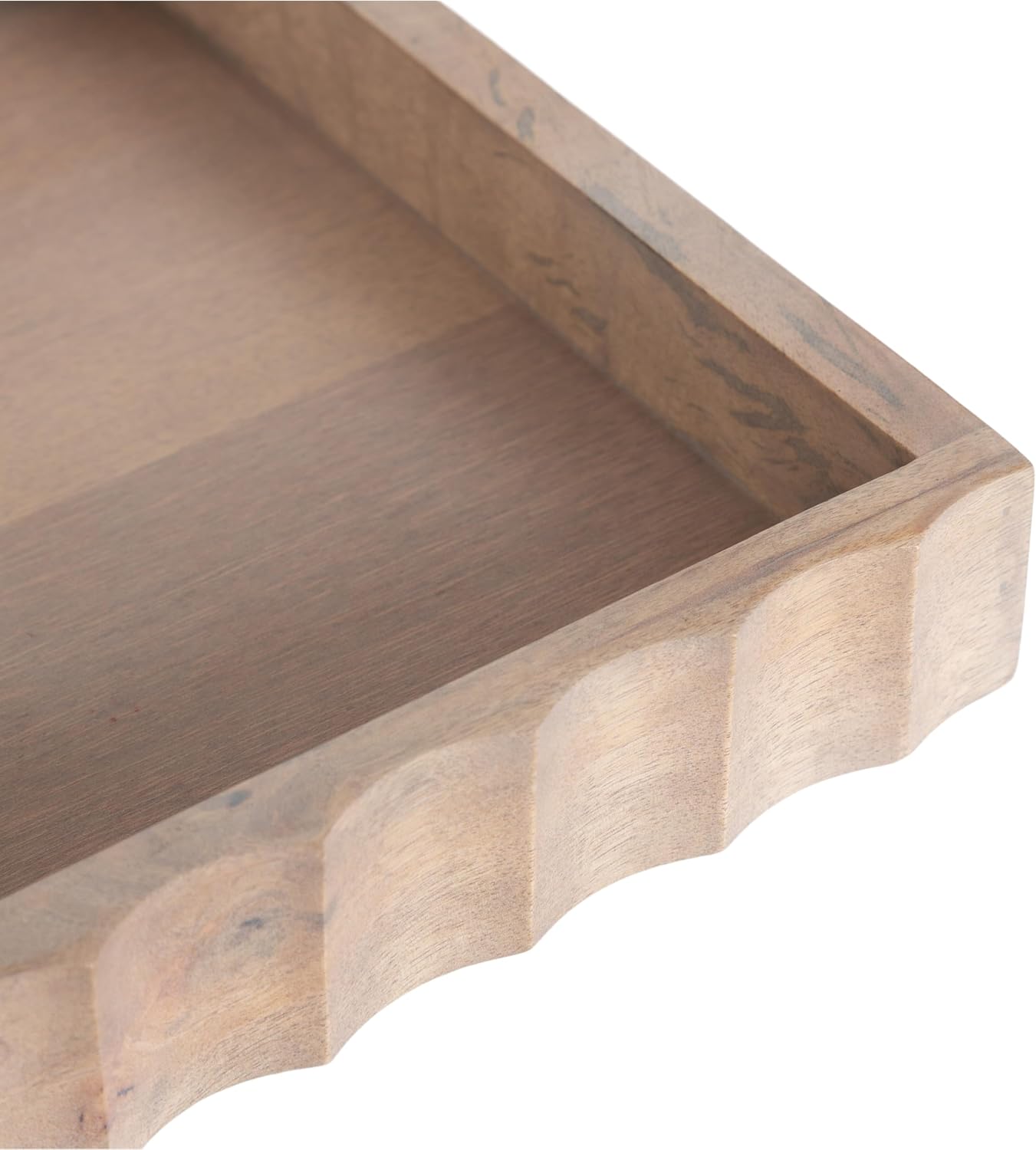Modern Scalloped Serving Tray / Natural / 16 x 12
