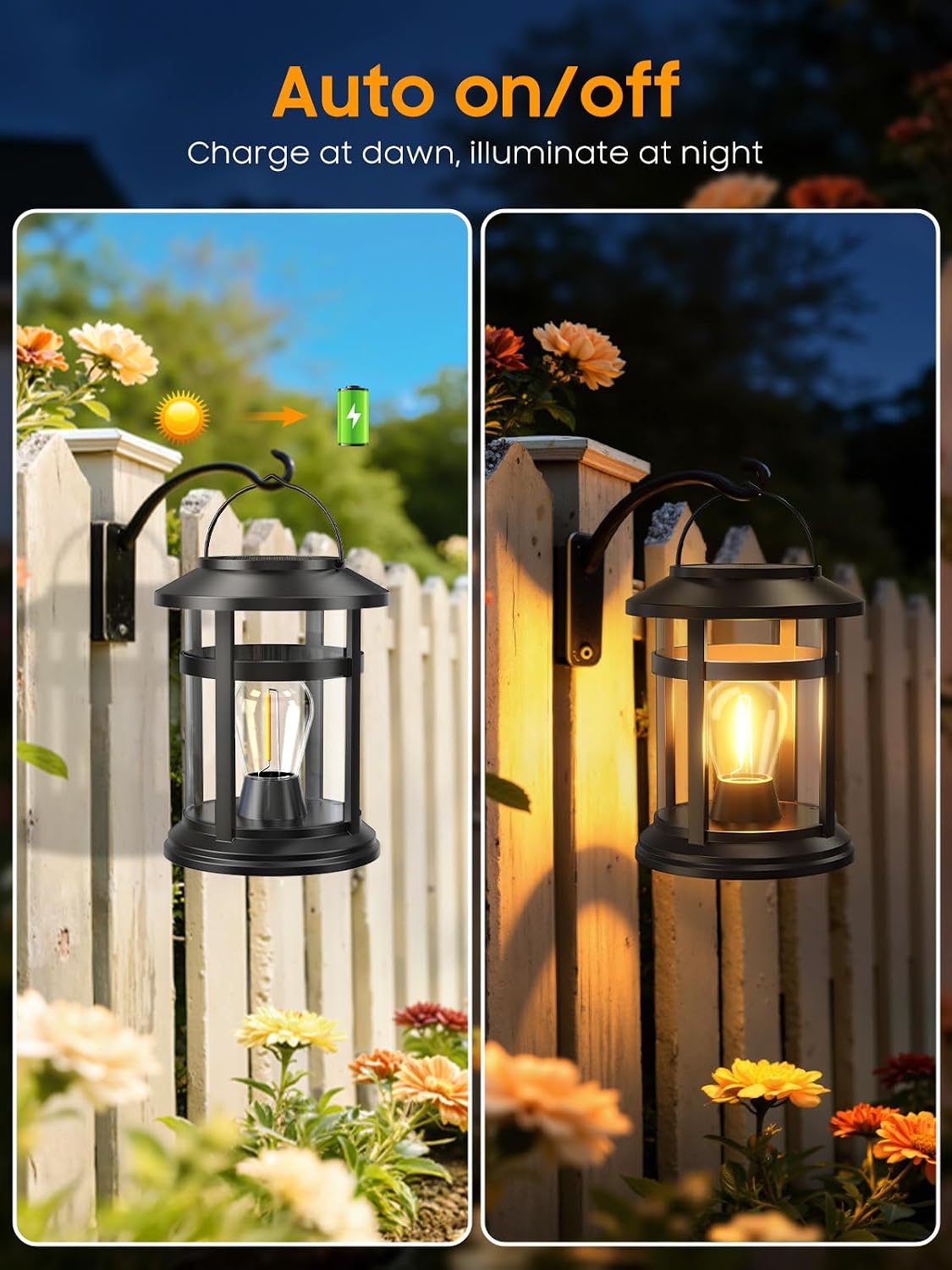 Solar Lantern Outdoor Waterproof, 4 Pack Bright Hanging Solar Lights for Outside Decorative, Upgraded Solar Powered