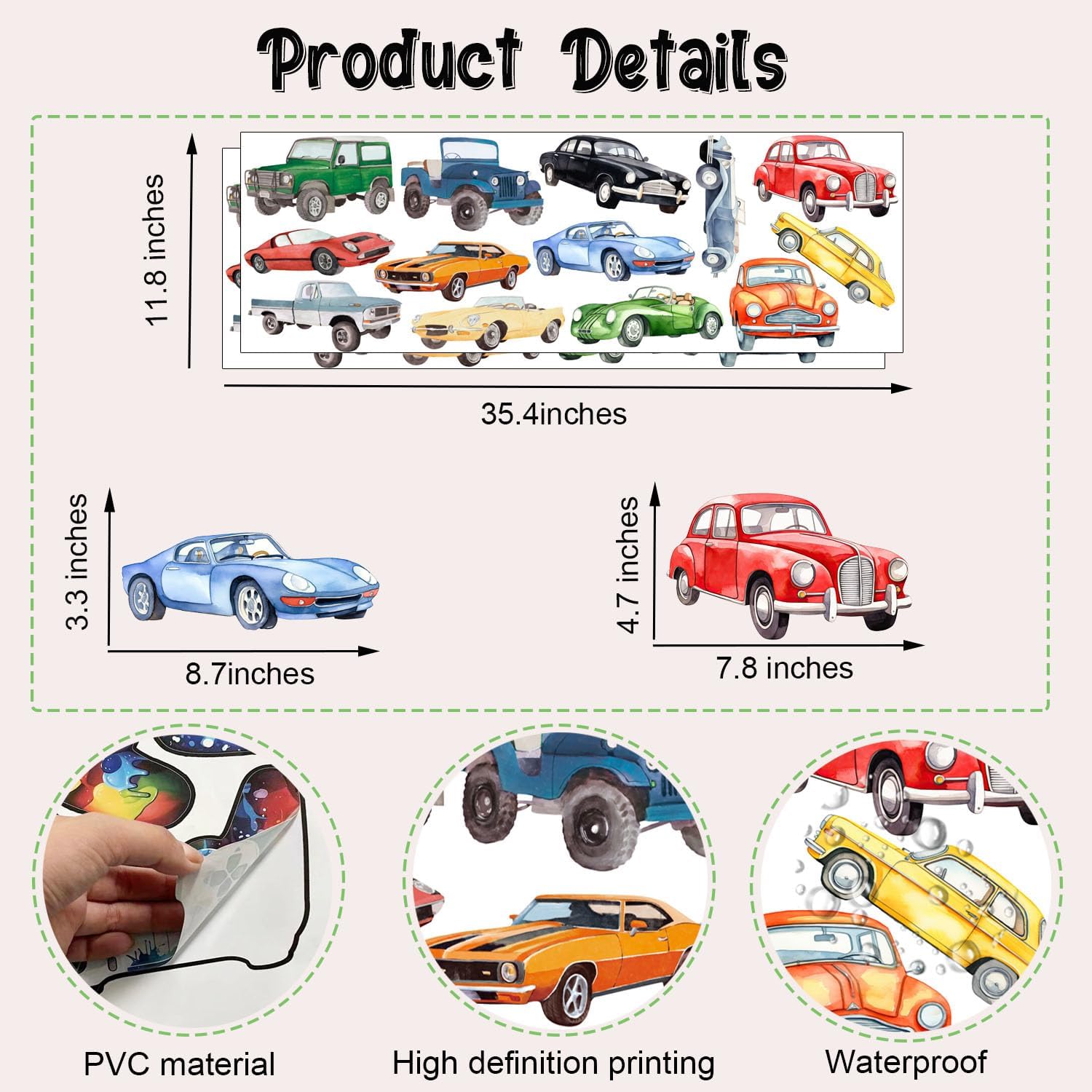Watercolor Wall Stickers / Classic Car