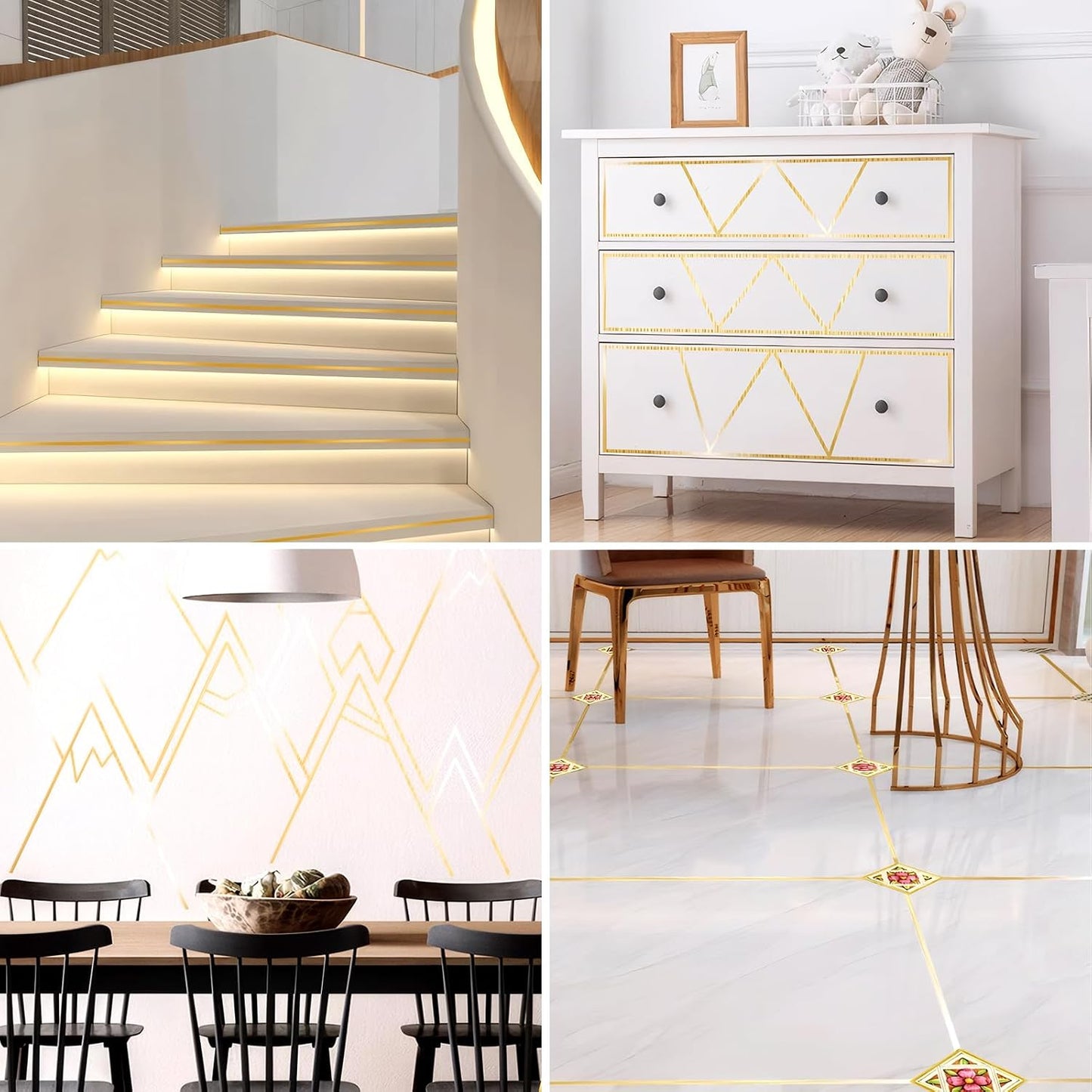 Brushed Peel and Stick Wallpaper Border / Gold