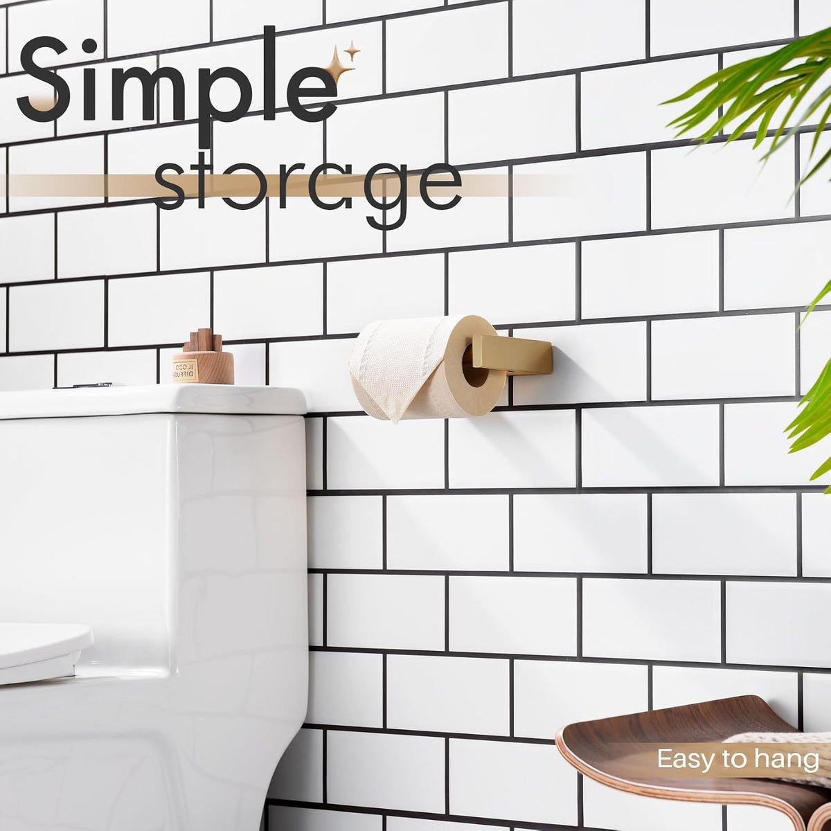KOKOSIRI Toilet Paper Holder Spring Loaded Bathroom Toilet Roll Holder Wall Mount Champagne Bronze Stainless Steel