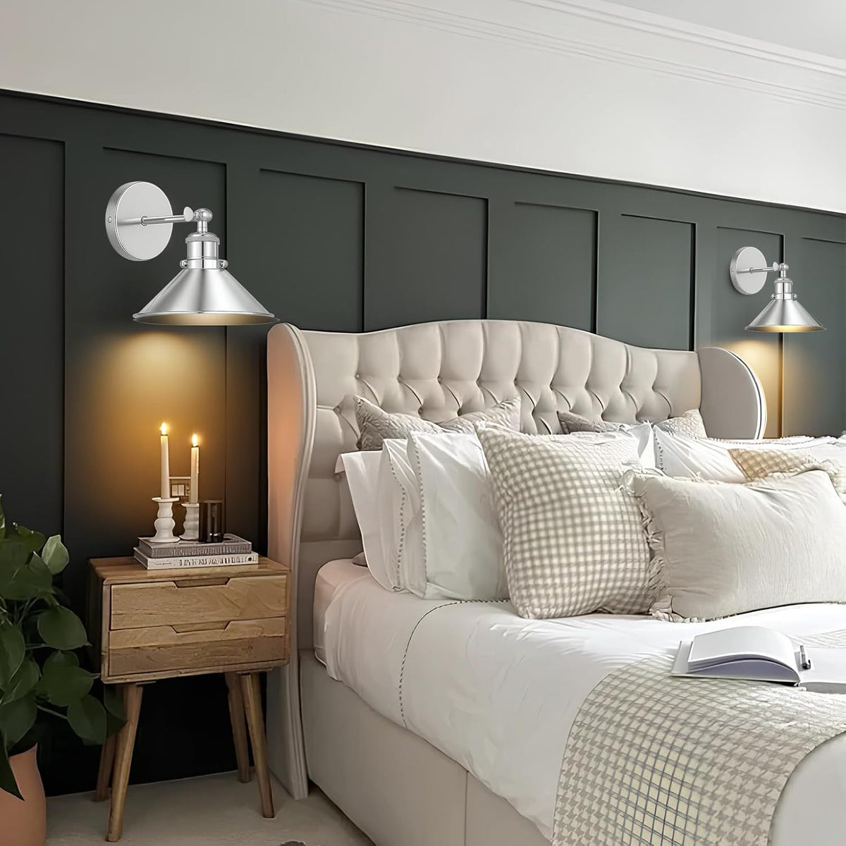 Battery Operated Wall Sconce Set of 2,Vintage Wireless Wall Sconces with Remote,Dimmable Led Wall Lights,Wall Lamp