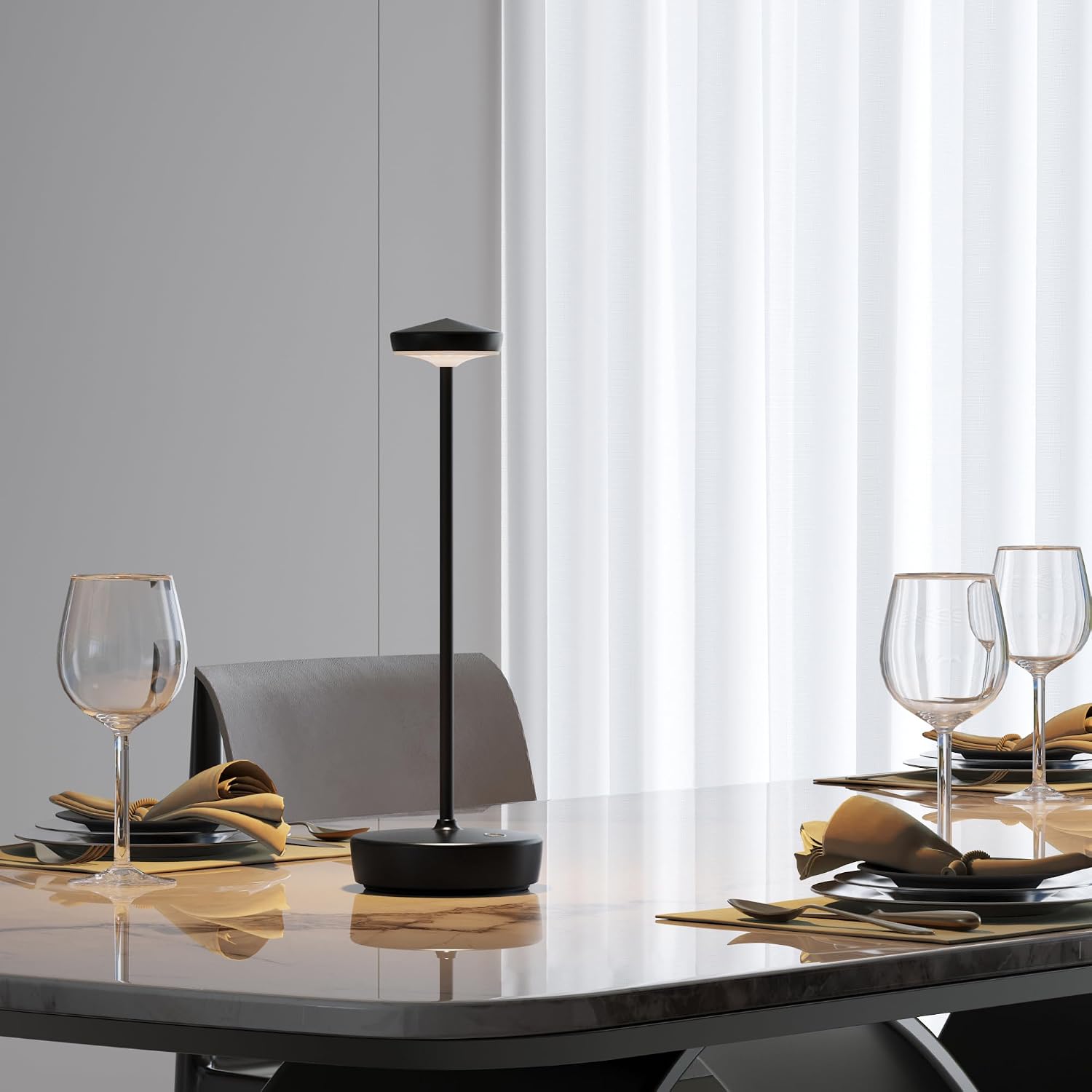 Cordless LED Portable Table Lamp,5000mAh Rechargeable Battery | Touch Control 3-Level Brightness with Memory Function