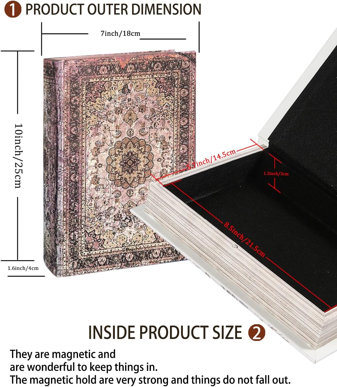 Vintage Faux Book Boxes / 1 x Persian Rug