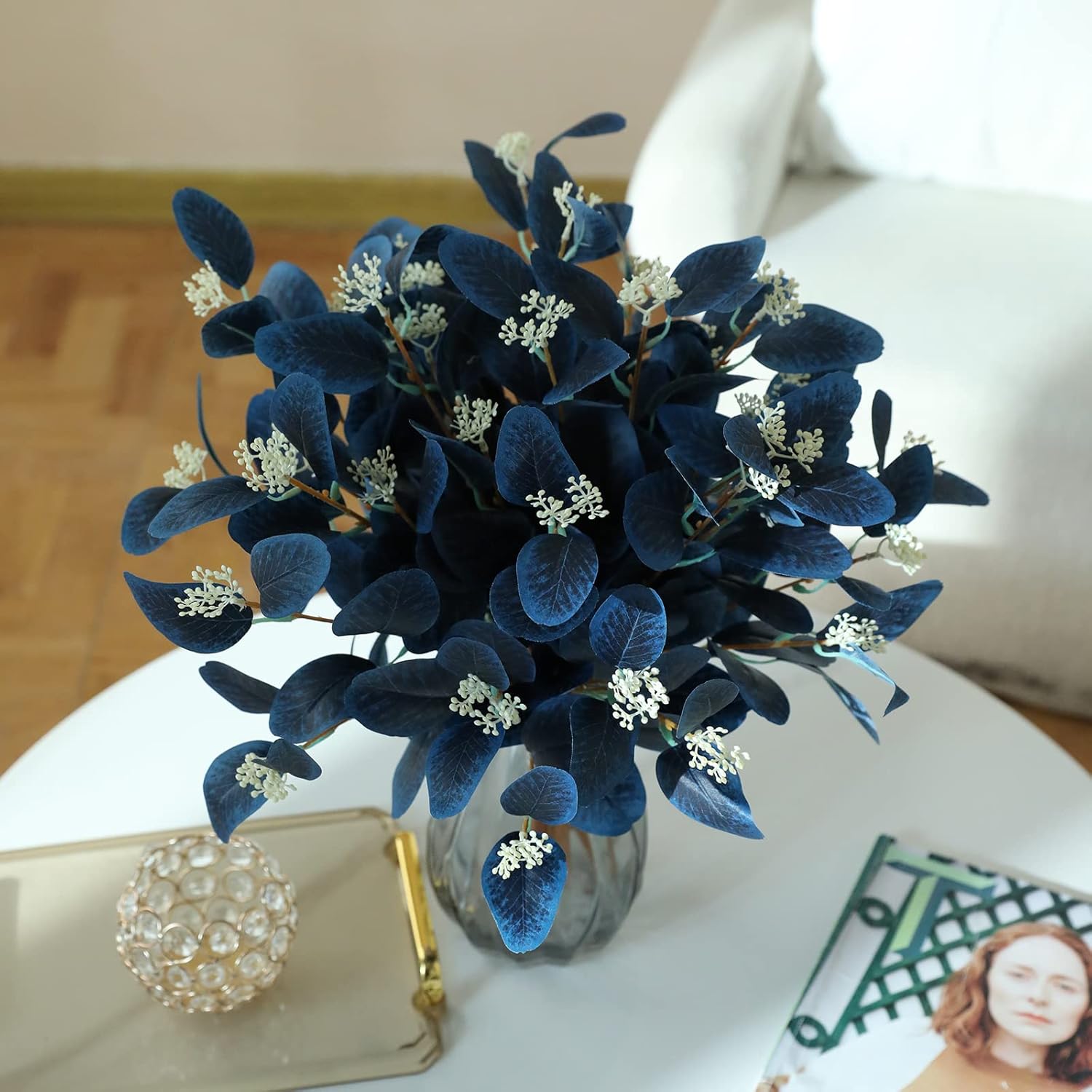 Greenery Plants Floral / Navy Blue / Set of 12