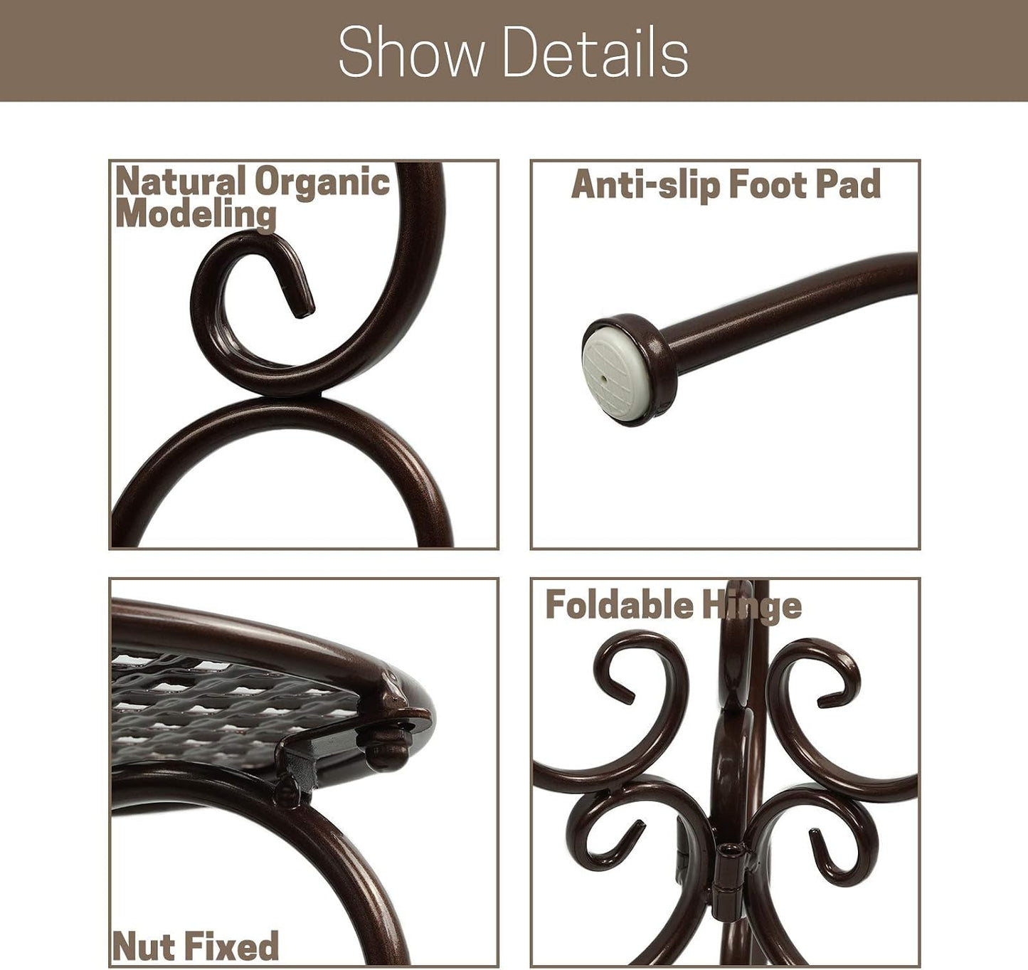 NAKUPE Metal Plant Stand Indoor Outdoor, Heavy Duty Flower Pot Stands 22.5 Inch Tall, Single Plants Pedestal Table for