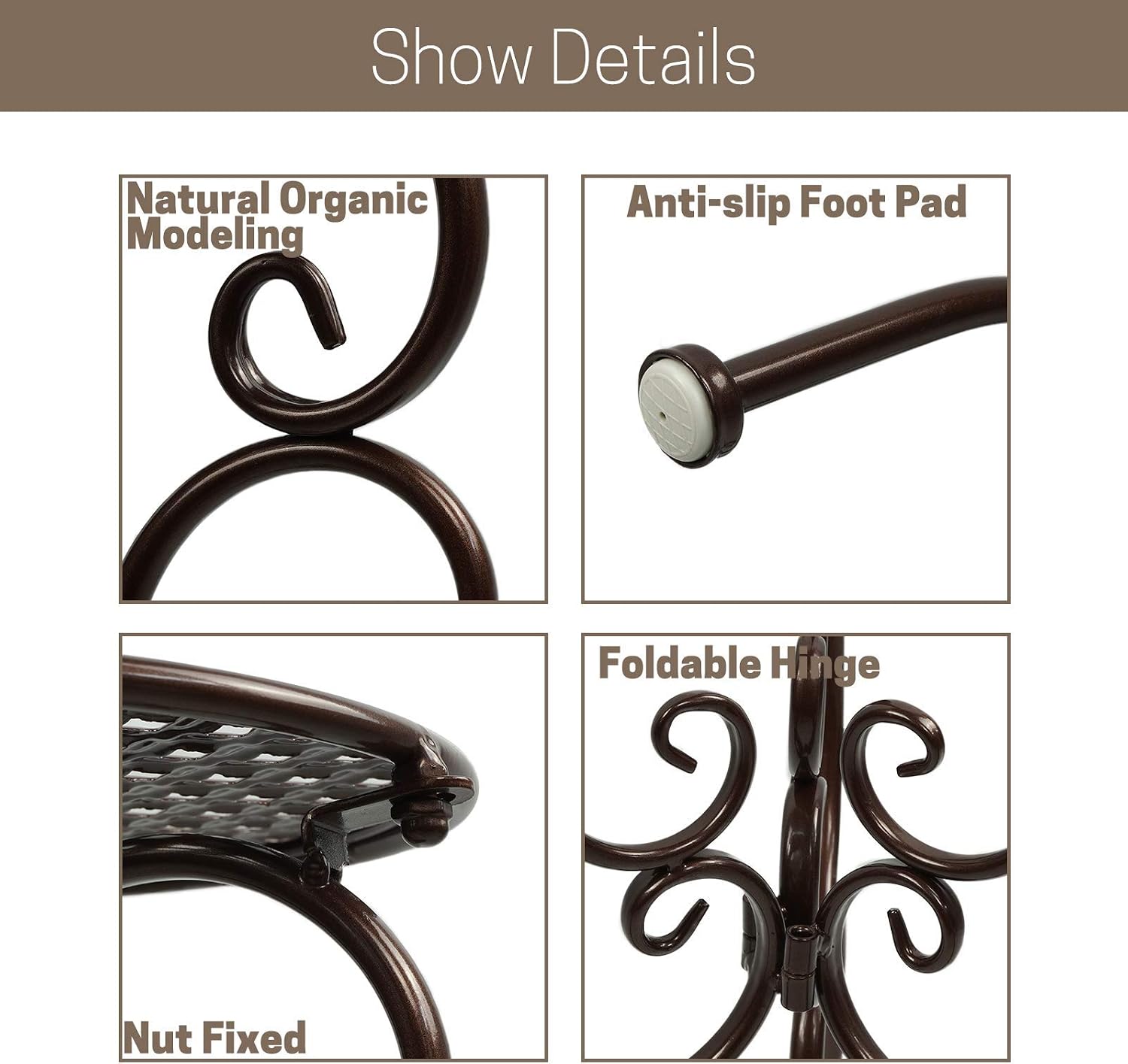 NAKUPE Metal Plant Stand Indoor Outdoor, Heavy Duty Flower Pot Stands 22.5 Inch Tall, Single Plants Pedestal Table for