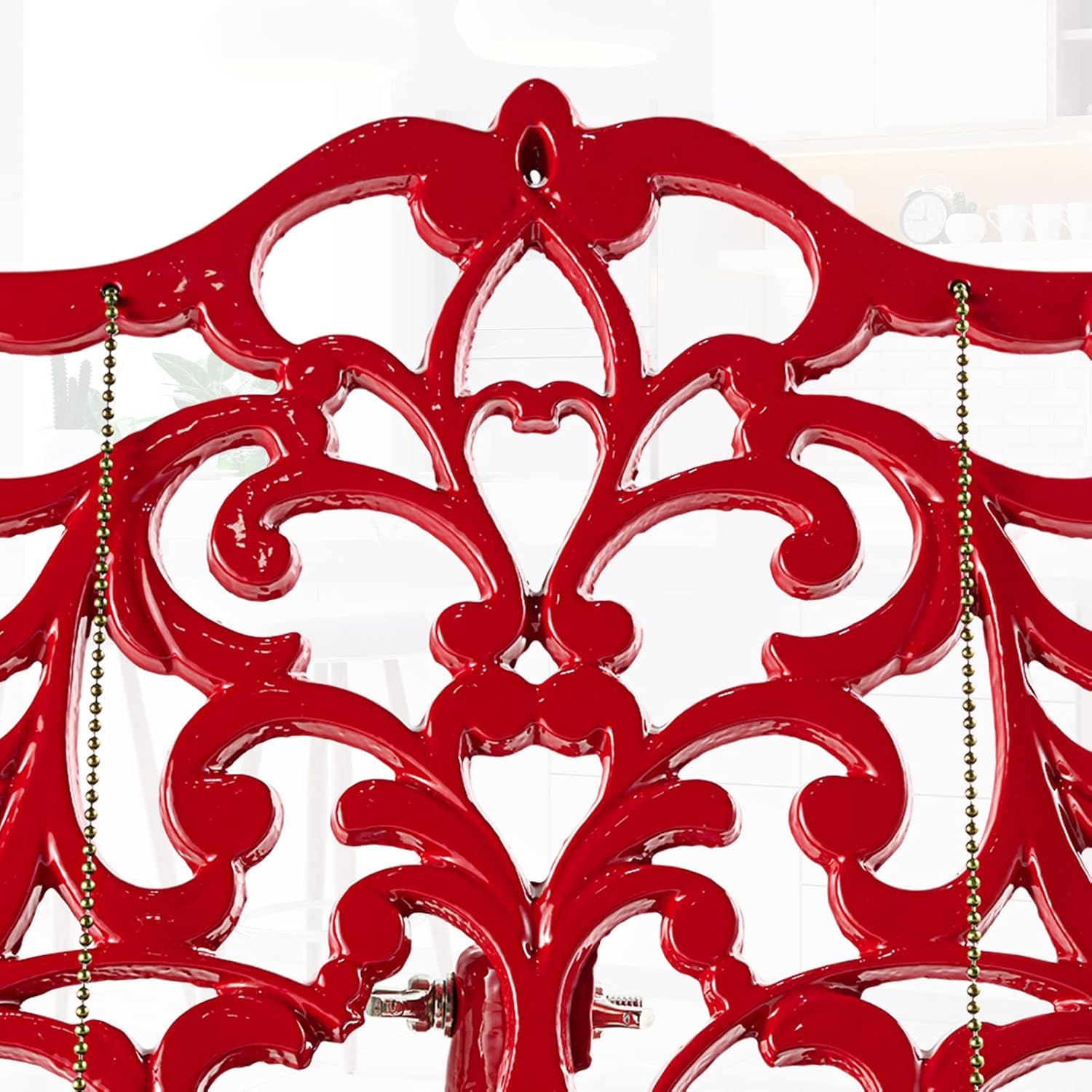 JOGREFUL Adjustable Cast Iron Cookbook Stand, Kitchen Recipe Holder Red | Heavy-Duty Book Vintage Holder, Reading Rest
