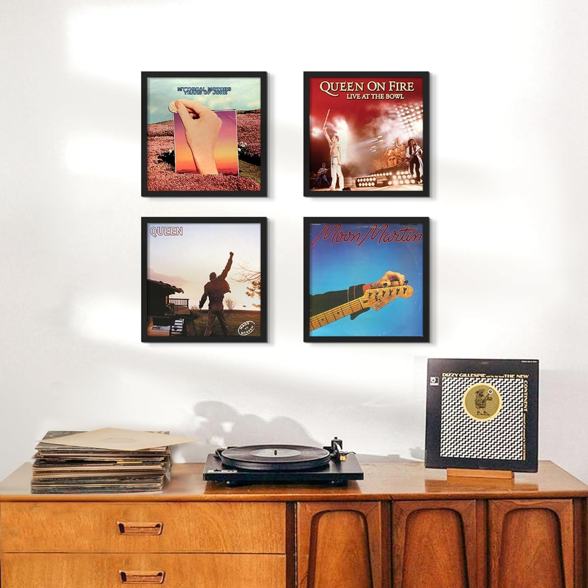 SESEAT 12.5x12.5 Vinyl Record Frames For Wall Display Set of 4 | album frames for vinyl records for Wall Art Display