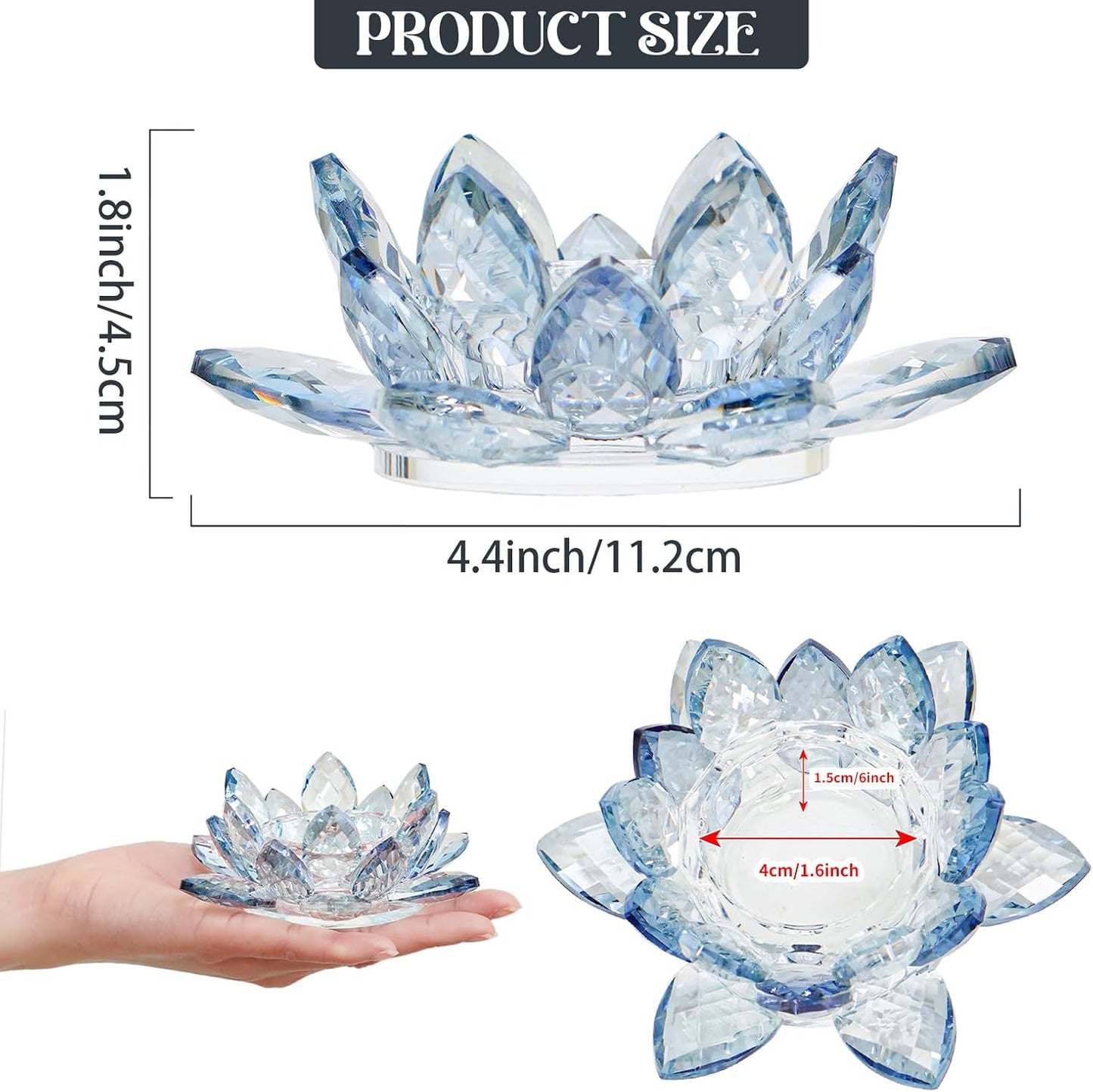 Crystal Lotus Jewelry Tray / 4.4" - Blue