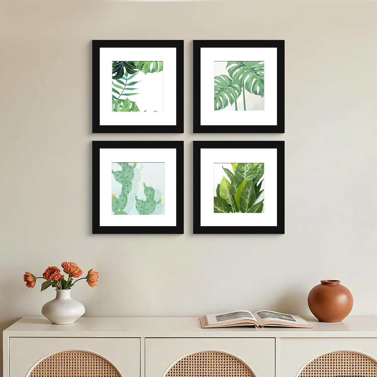 SESEAT 12x12 Picture Frame Black Set of 6, Diamond Art Painting Frames Display Photo 8x8 or 12 x 12 without Mat, Wall