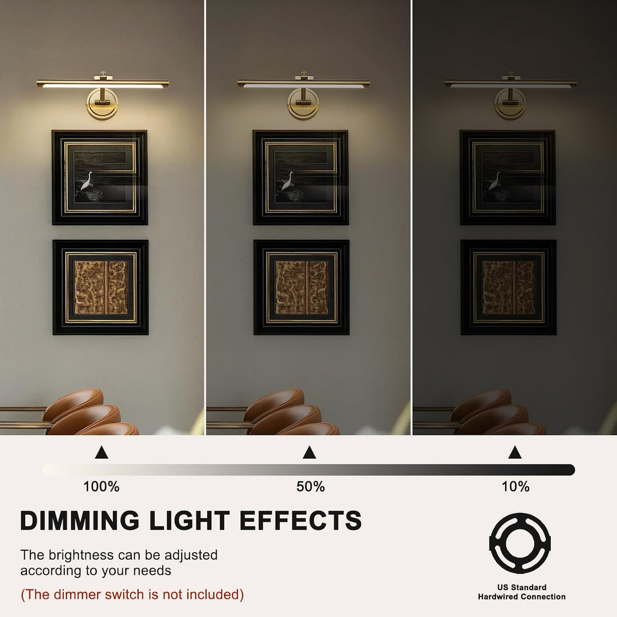 Modern Dimmable Picture Lights for Wall 15.7 Inch Hard-Wired LED Picture Frame Lights for Paintings Gallery Light with