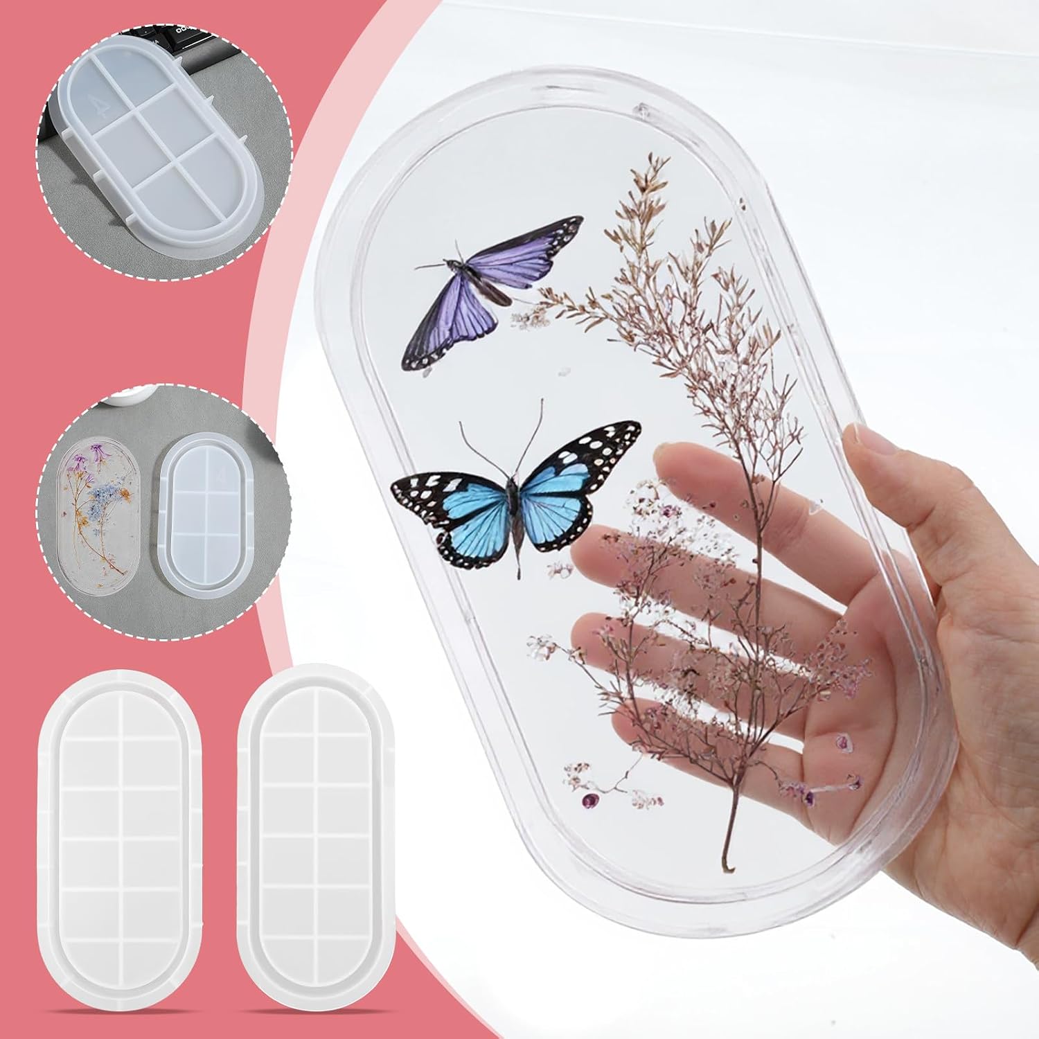 Oval Resin Tray Molds / Set of 5