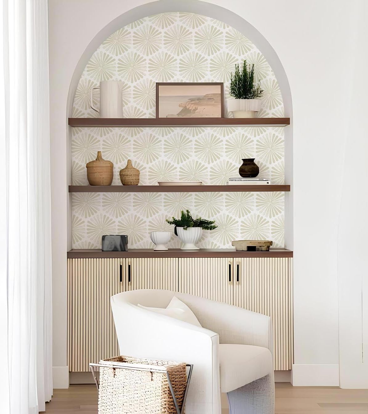 Modern Peel and Stick Wallpaper Boho Contact Paper Self Adhesive Removable Wallpaper / 17.3 x 197