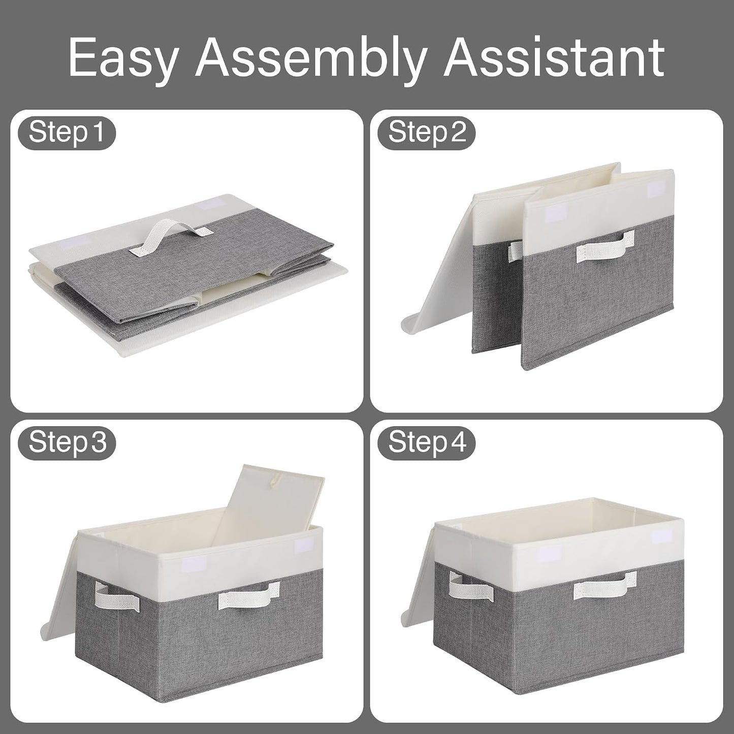 Storage Bins / Closet Organizers / White/gray / Large / Set of 2