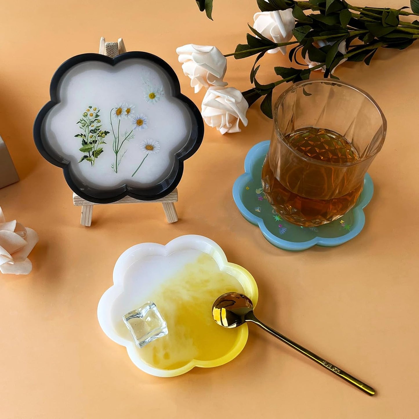 Resin Tray Molds / Flower / Set of 4