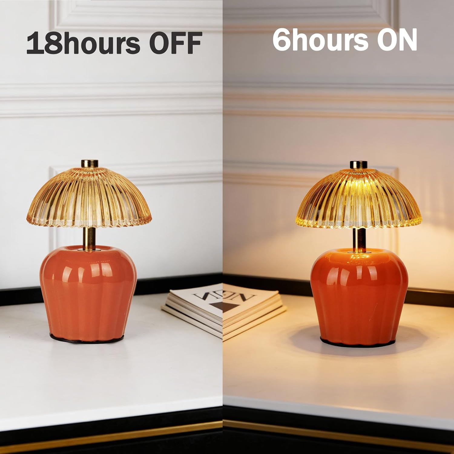 Battery Operated Lamp / Dark Orange
