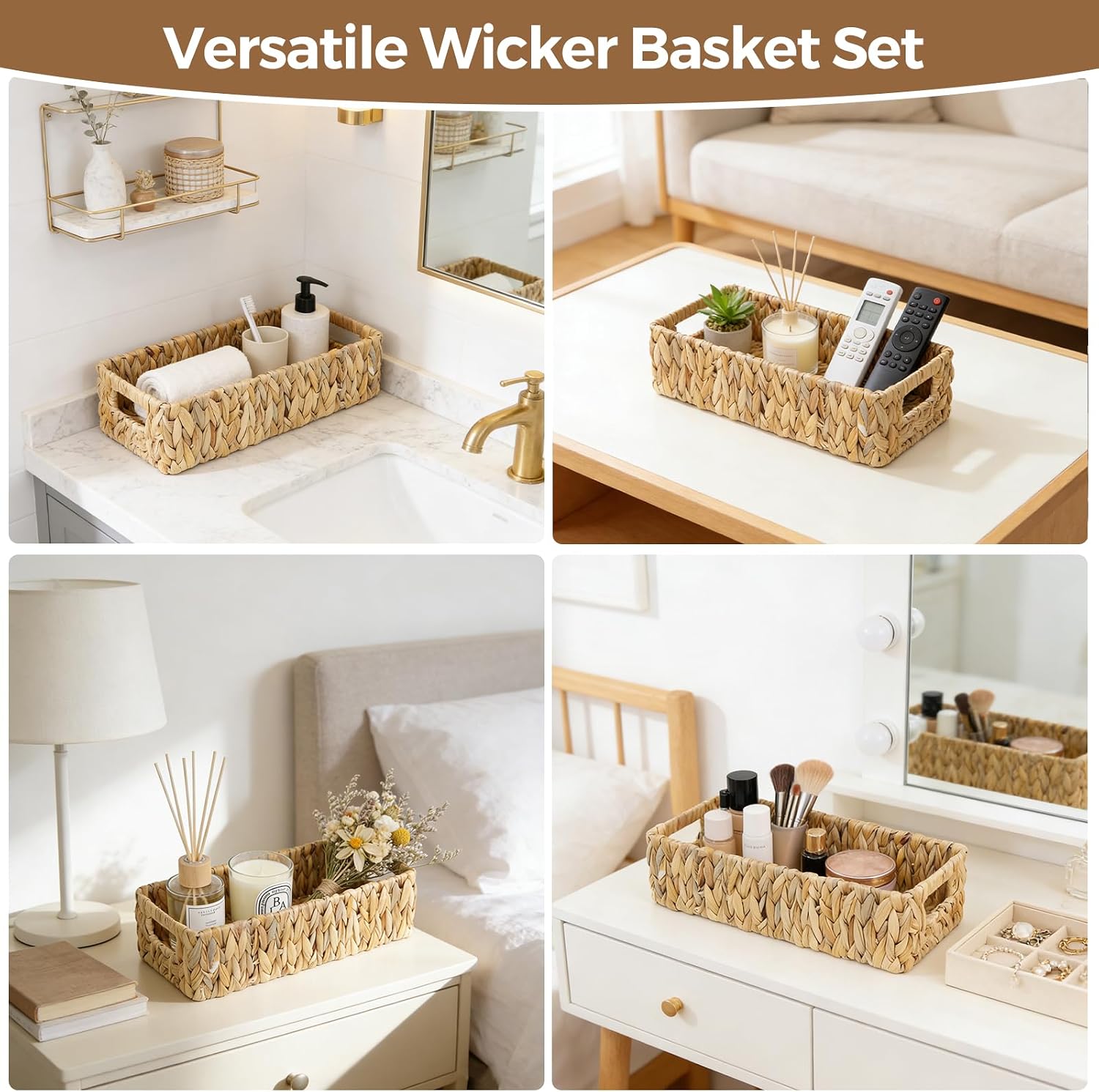 Wicker Small Basket Woven Long