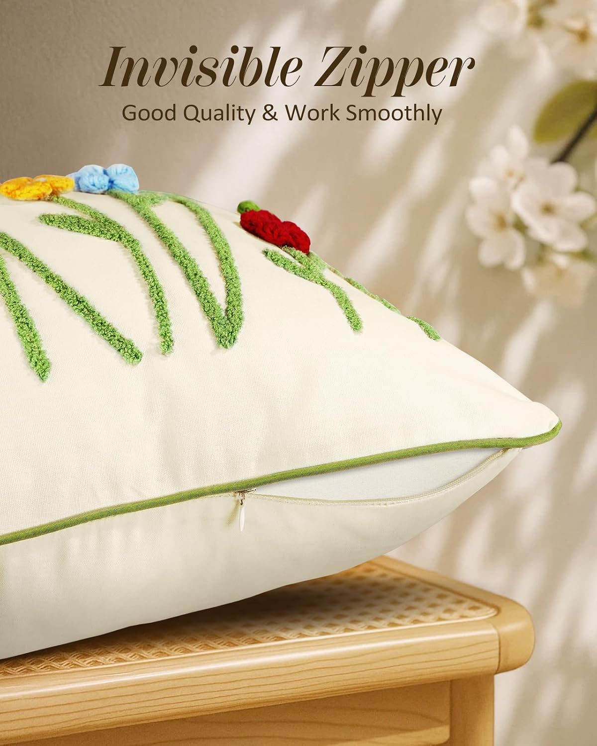 Throw Pillow Covers / Colorful Floral / 18 x 18