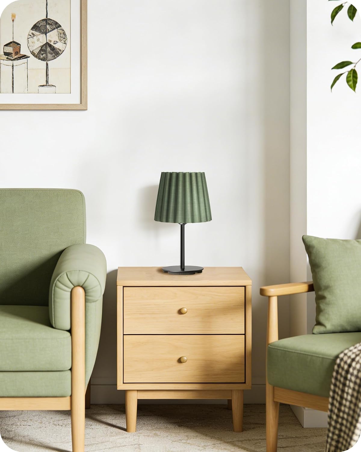 Small Bedside Table Lamps Set of 2, Dimmable Table Lamps with 3 Adjustable Color Temperatures, Nightstand Lamps with 2