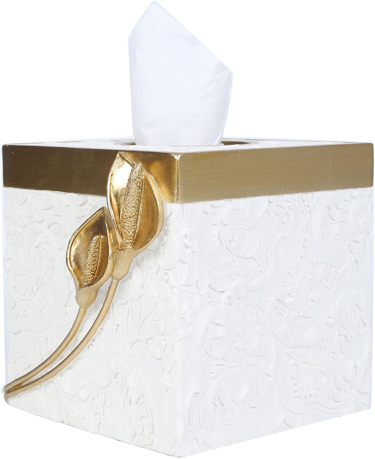 Modern Square Tissue Box Cover Holder / Common Callalily
