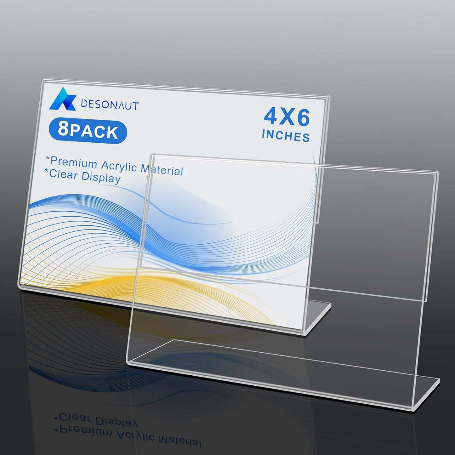 Acrylic Sign Holder / Clear / 4 x 6 / Set of 8